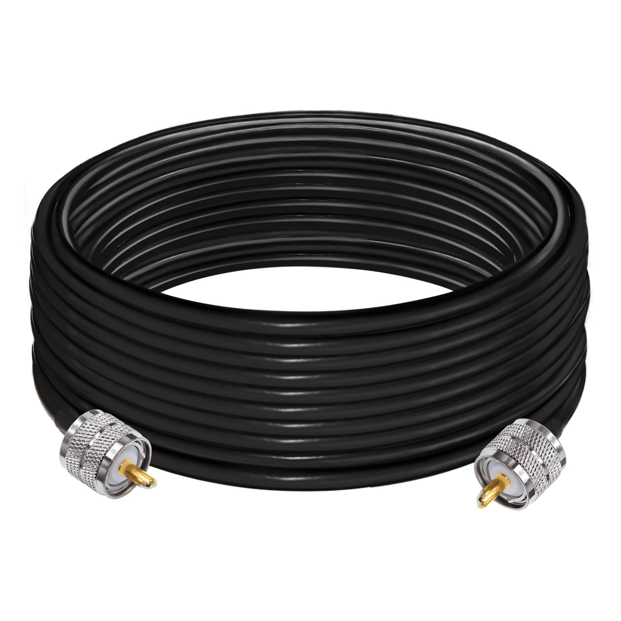 TUOLNK RG58 32.8ft (10M) SO239 UHF Male to PL259 Male Jumper Cable - Low Loss UHF Extension Coax Cable for Two Way Radio, Wireless LAN Devices