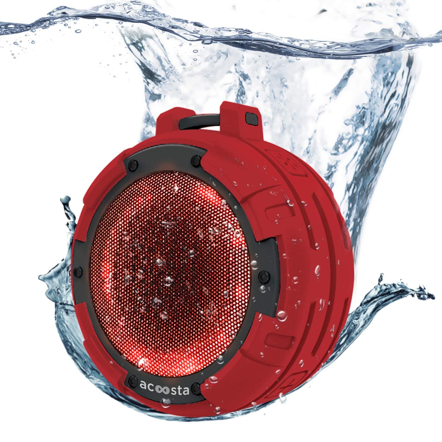 ACOOSTA BOLD 820, IPX8 100% Waterproof, Portable Wireless Bluetooth Speaker (5 watt) with Loud Bass, 4 Colorful LED Light Modes, Shockproof & Dustproof with Built in Mic, Aux & Upto 6 hrs of Playback