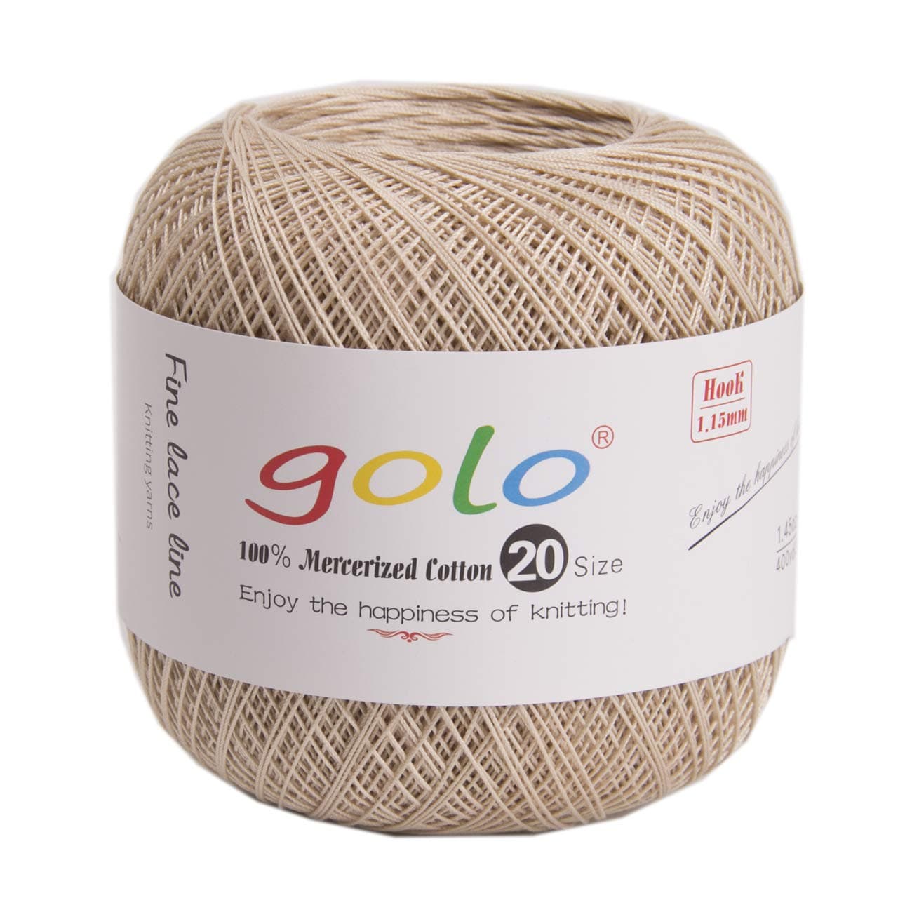 golo Crochet Thread Size 20 for Hand Knitting Light Coffer Yarn 8-731