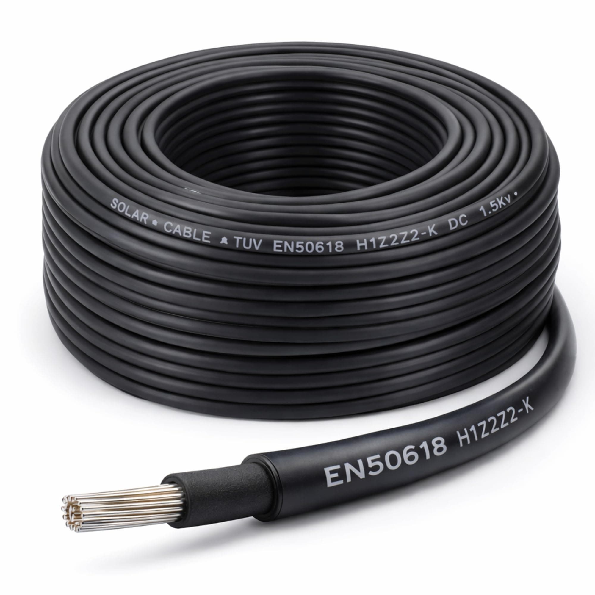 Solar PV Cable 4mm2 Black EN50618 H1Z2Z2-K 1800V DC Tinned Copper Double Insulated Photovoltaic Cable for Solar Panel Installation (15 Metres)