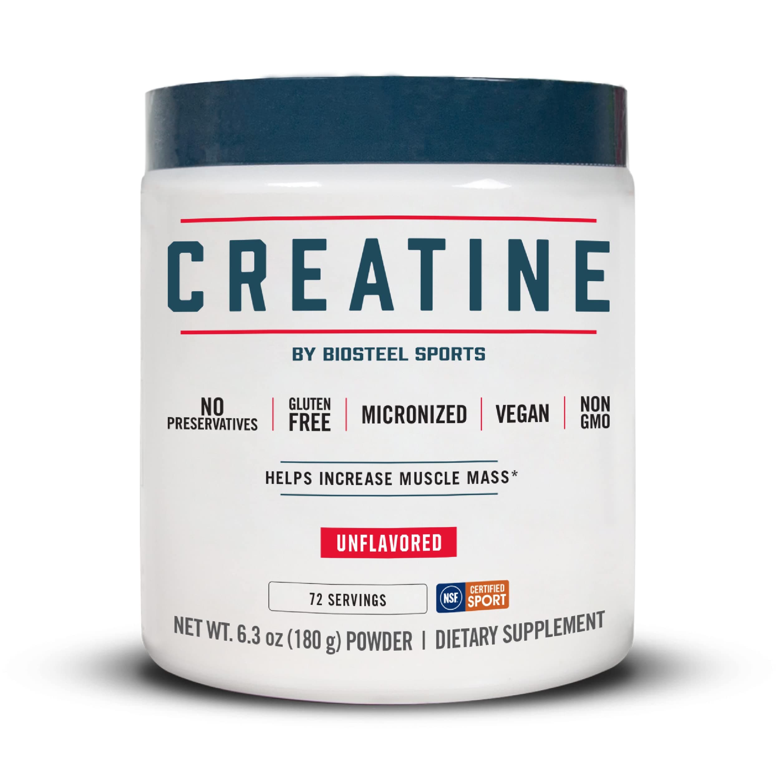 BIOSTEELCreatine Monohydrate Powder - 72 Servings, 180g, Micronized for Muscle Recovery & Lean Muscle, NSF for Sport Certified Creatine Powder