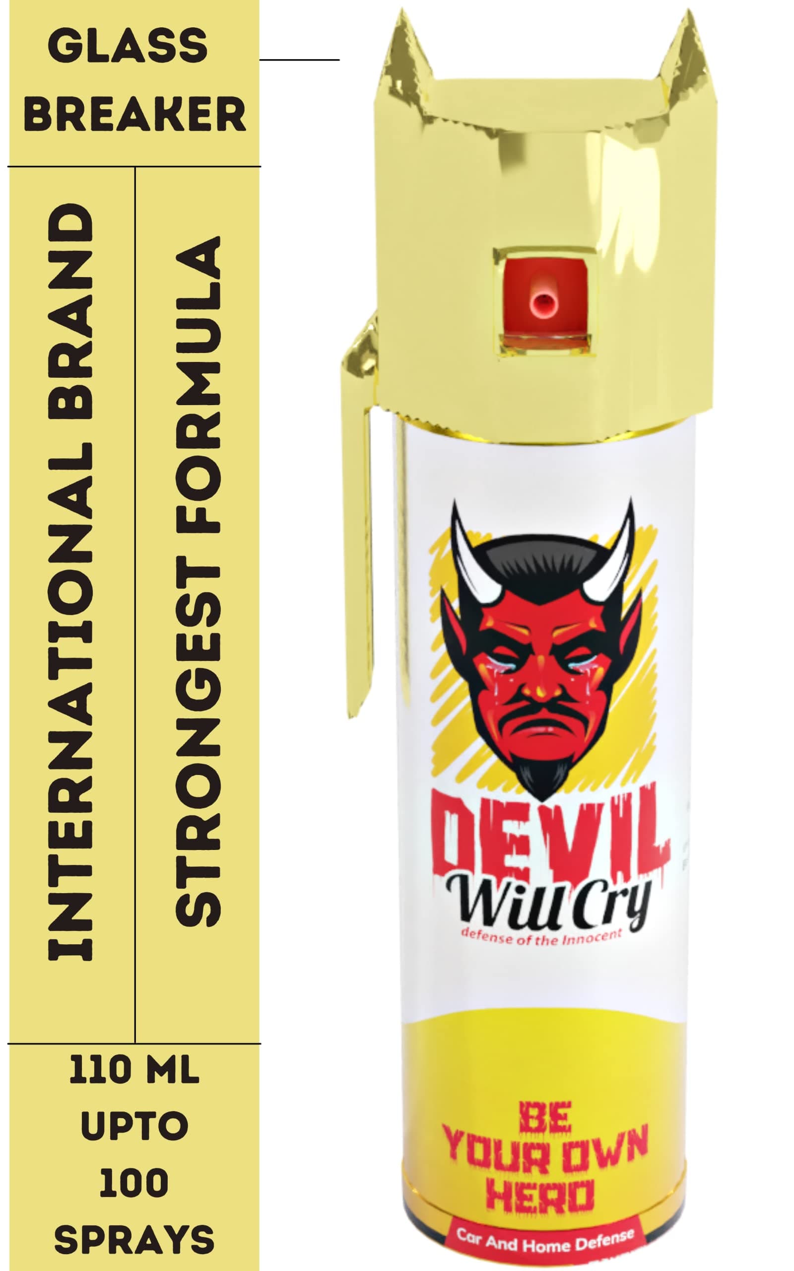 Pepper Spray for Car and Home Extra Strong for Men, Women Big 110 ml Pepper Stream Spray by Devil WIll CRy Brand (Pack of 1)