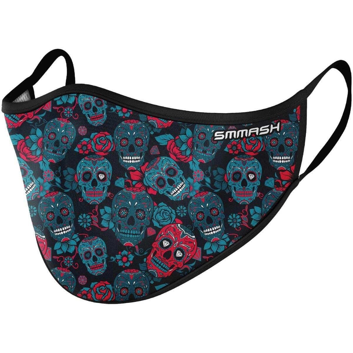 SMMASH Protective Face Mask, Anti Dust Sport Mask, Reusable, Washable, Fashionable Cotton Masks available in 2 Sizes, for Men and Women (S/M, CALAVERA)