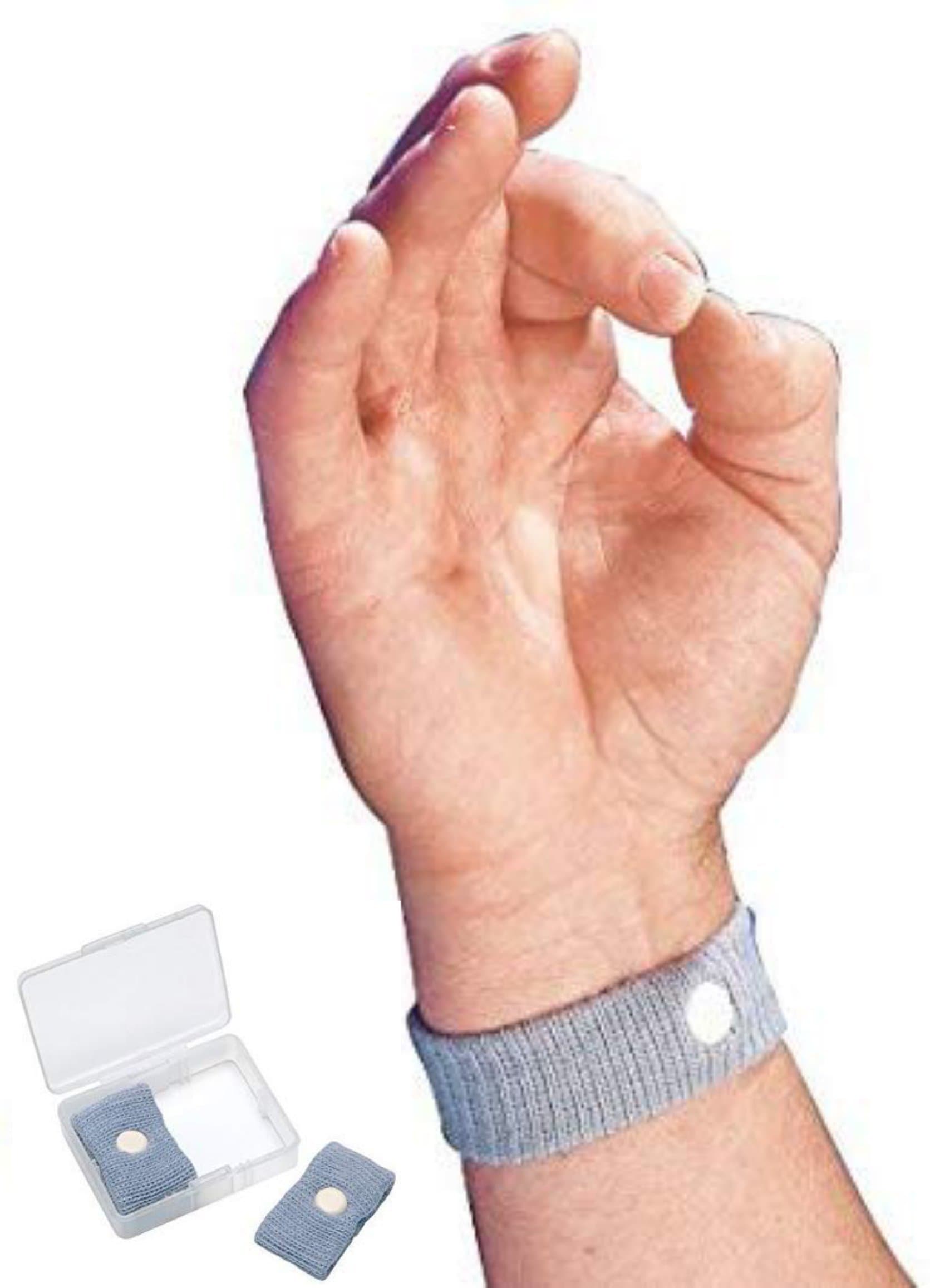 Nausea Relief Acupressure Wrist Bands - (Set of 2 Wristbands) Natural Nausea Treatment - To Relieve Nausea Symptoms Caused By Pregnancy, Morning Sickness, Sea, Travel, Car Sickness And More Size Small