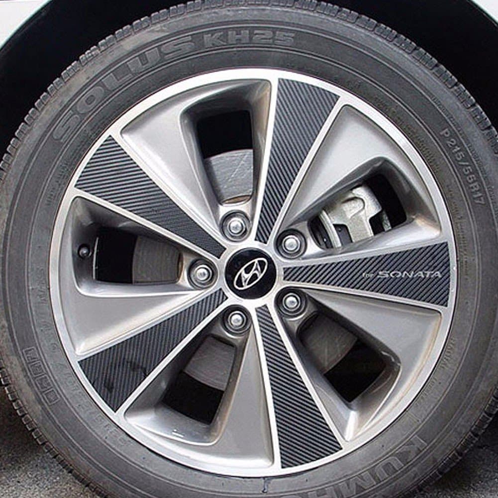 Carbon Tuning Wheel Hub Mask decal Sticker Set for HYUNDAI Santa Fe 2010-2012 18"