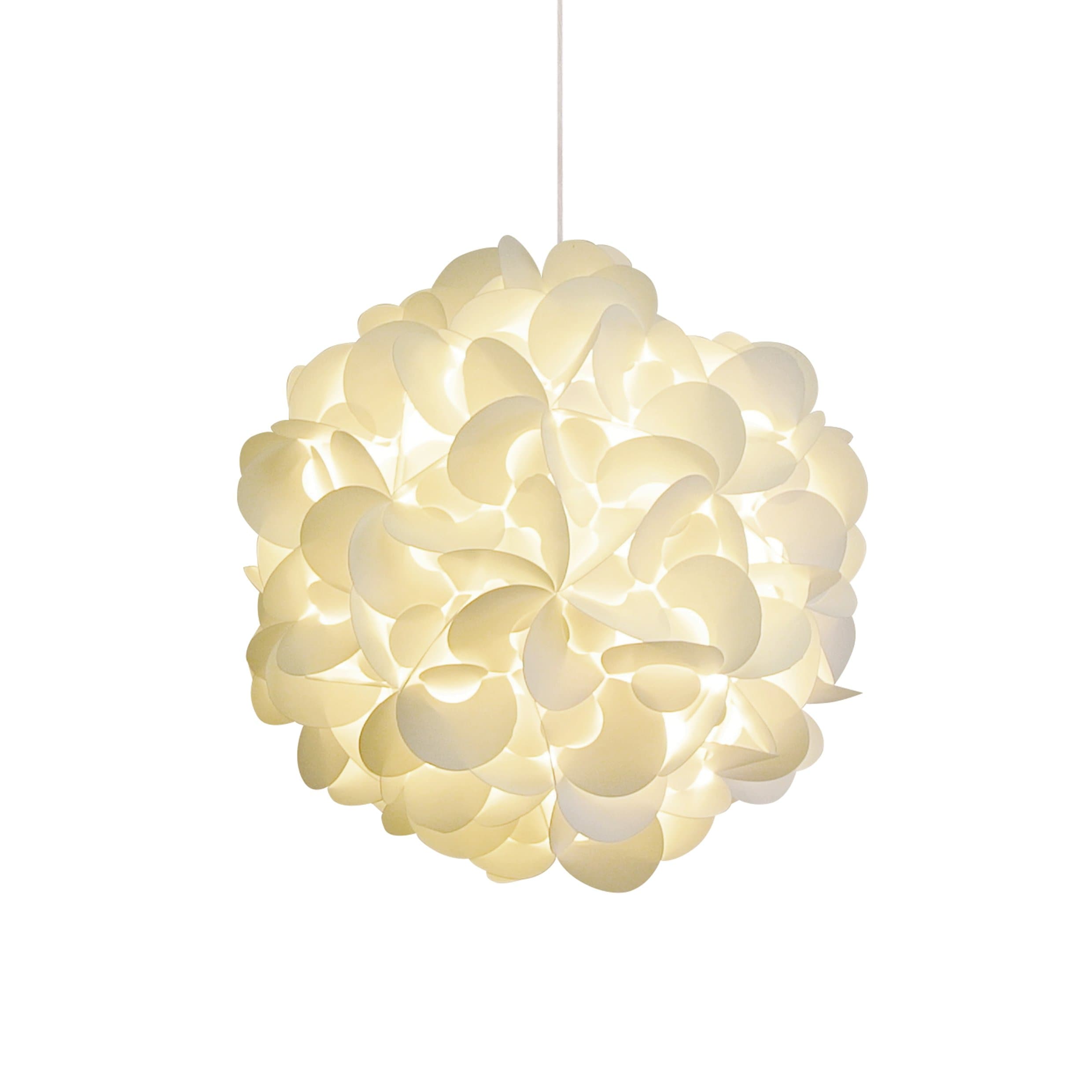 Akari Lanterns Deluxe Rounds 20” Wide, Warm White Glow, Modern & Unique Ceiling Hanging Light Fixtures/Swag Plug in or Hardwire as Pendant Lamp Shade - Spiral Bulb Included, Easy to Install