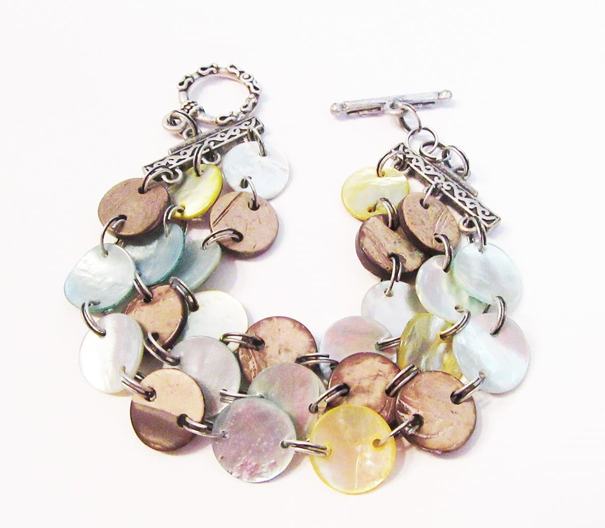 Lia Sophia Jewelry Aloha three strand Reversible MOP Bracelet