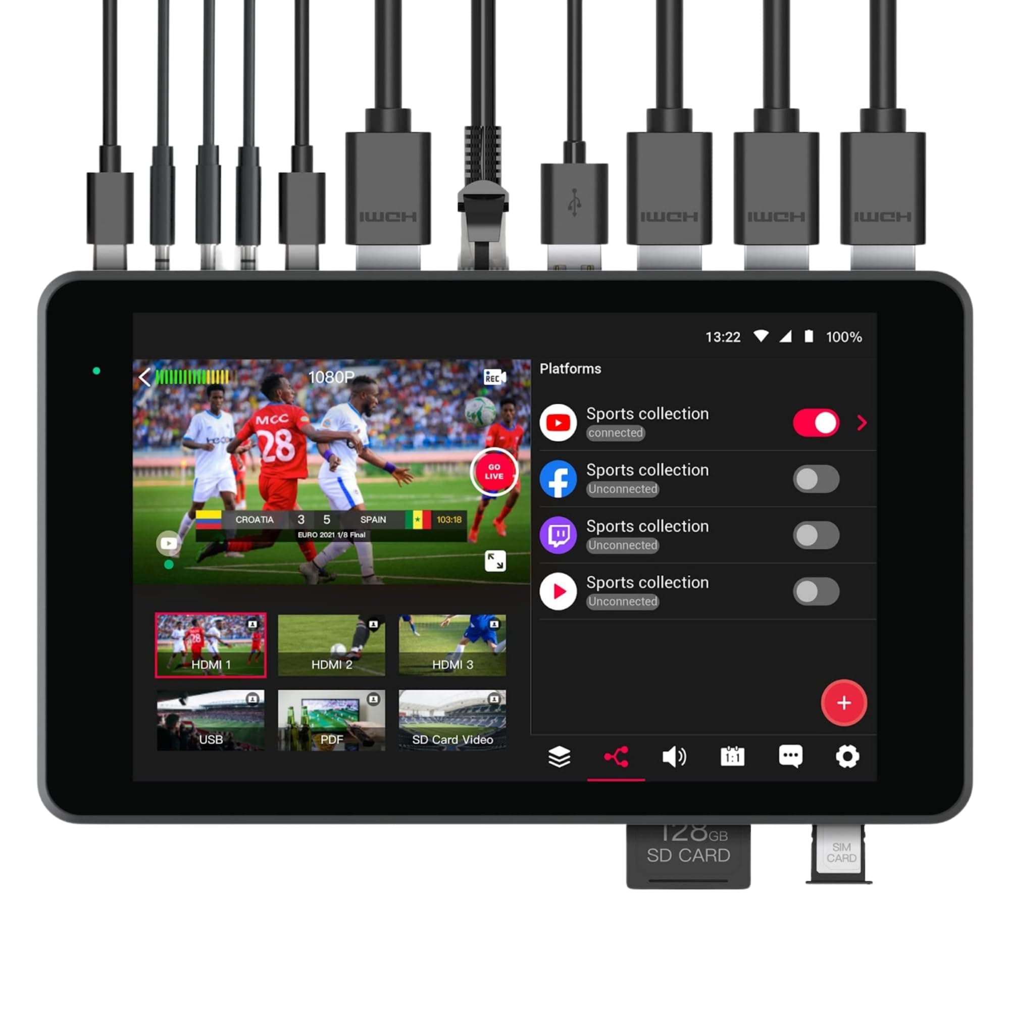 YoloLiv YoloBox Pro, All-in-one Portable Multi-Cam Live Streaming Studio Encoder Recorder Switcher (USA, Canada, Mexico Region)