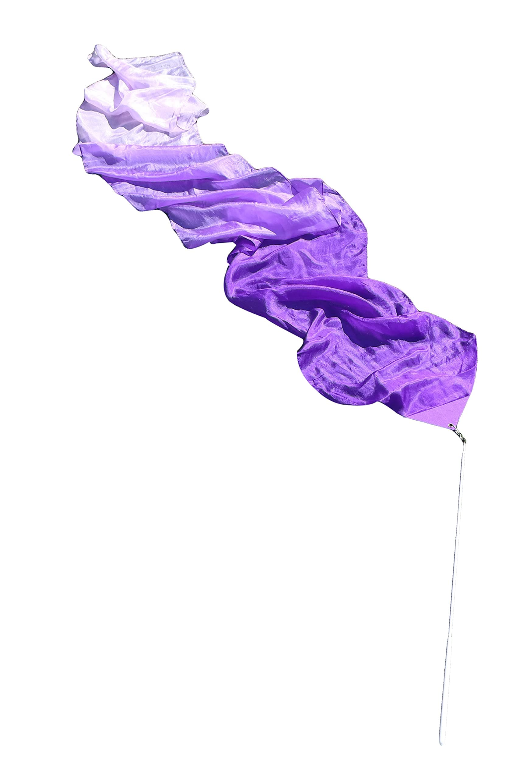 Winged Sirenny 1 Piece 98" Hand Painted Flowy Silk Ribbon Streamer with Rods, Church Liturgical Praise, Worship Adoration Dance Ribbon Banner