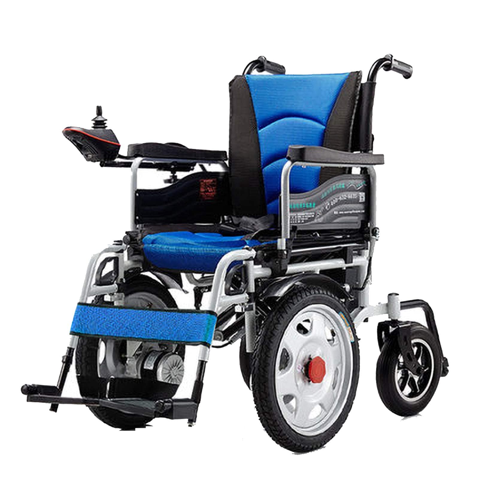AMZOPDGS Electric Wheelchair Folding Handicapped Electric Wheelchair,All Terrain Heavy Duty Powerful Dual Motor Foldable Electric Wheelchair Motorized Power Wheelchairs,Blue