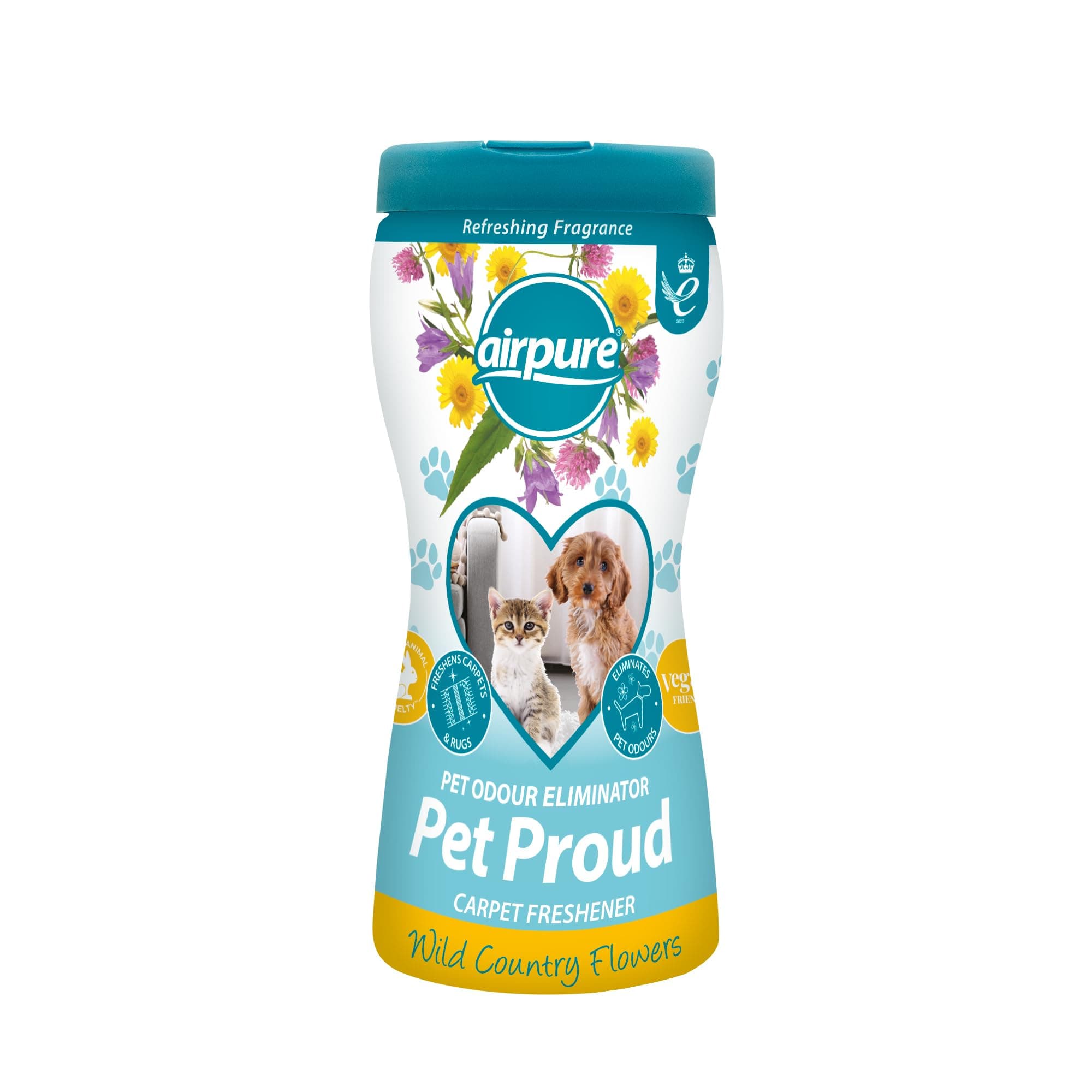 airpure PET Proud Carpet Freshener, Odour Eliminator, Flowers Fragrance, White