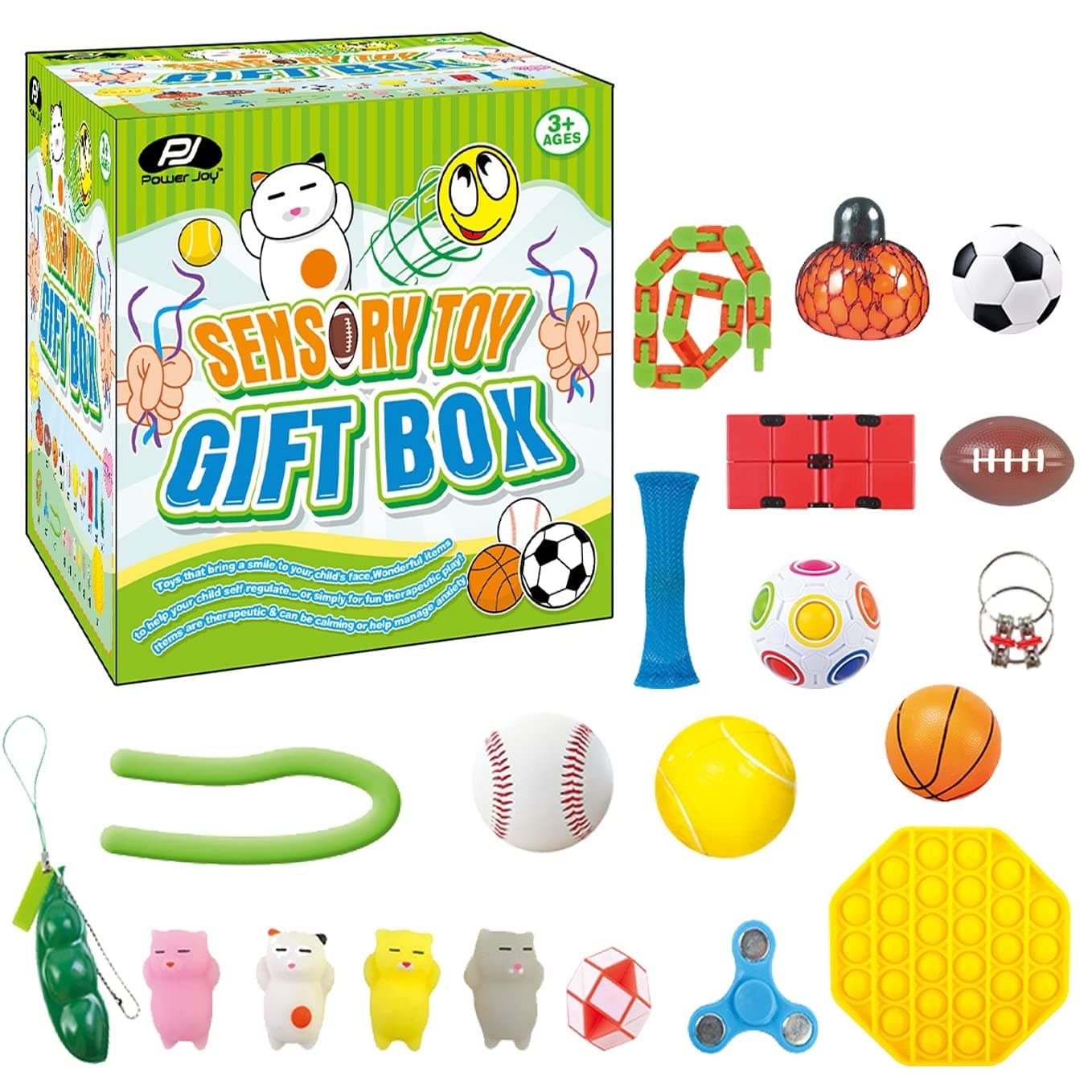 Power Joy Sensory Toy Gift Box 20 In 1, Fidget Toys Set For Kids Autism Adults Stress & Anxiety R