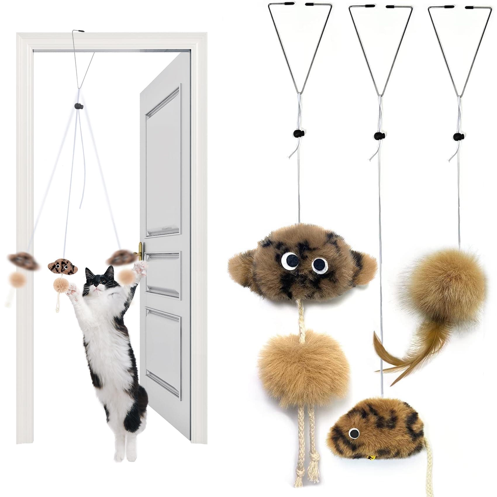 Cat Toys for Indoor Cats Adult, Interactive Catnip Toy with Crinkle, Self-Play Chasing Exercise Entertain Cat Toy - for Hunting Exercising Eliminating Boredom, All Breed Sizes