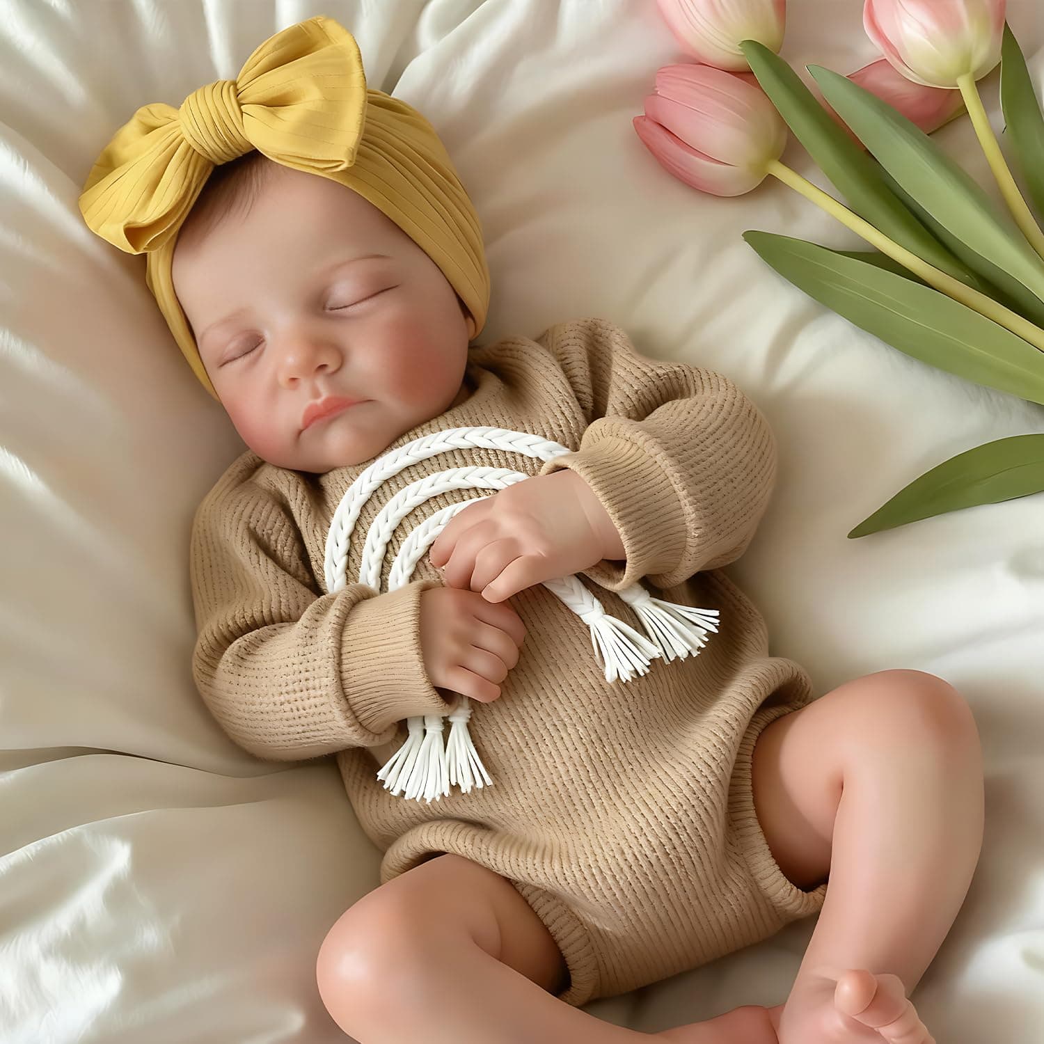 Reborn Baby Dolls 19inch Soft Body Realistic Newborn Baby Dolls Real Life Doll with Clothes and Bottles Toys Set for Kids Age 3+