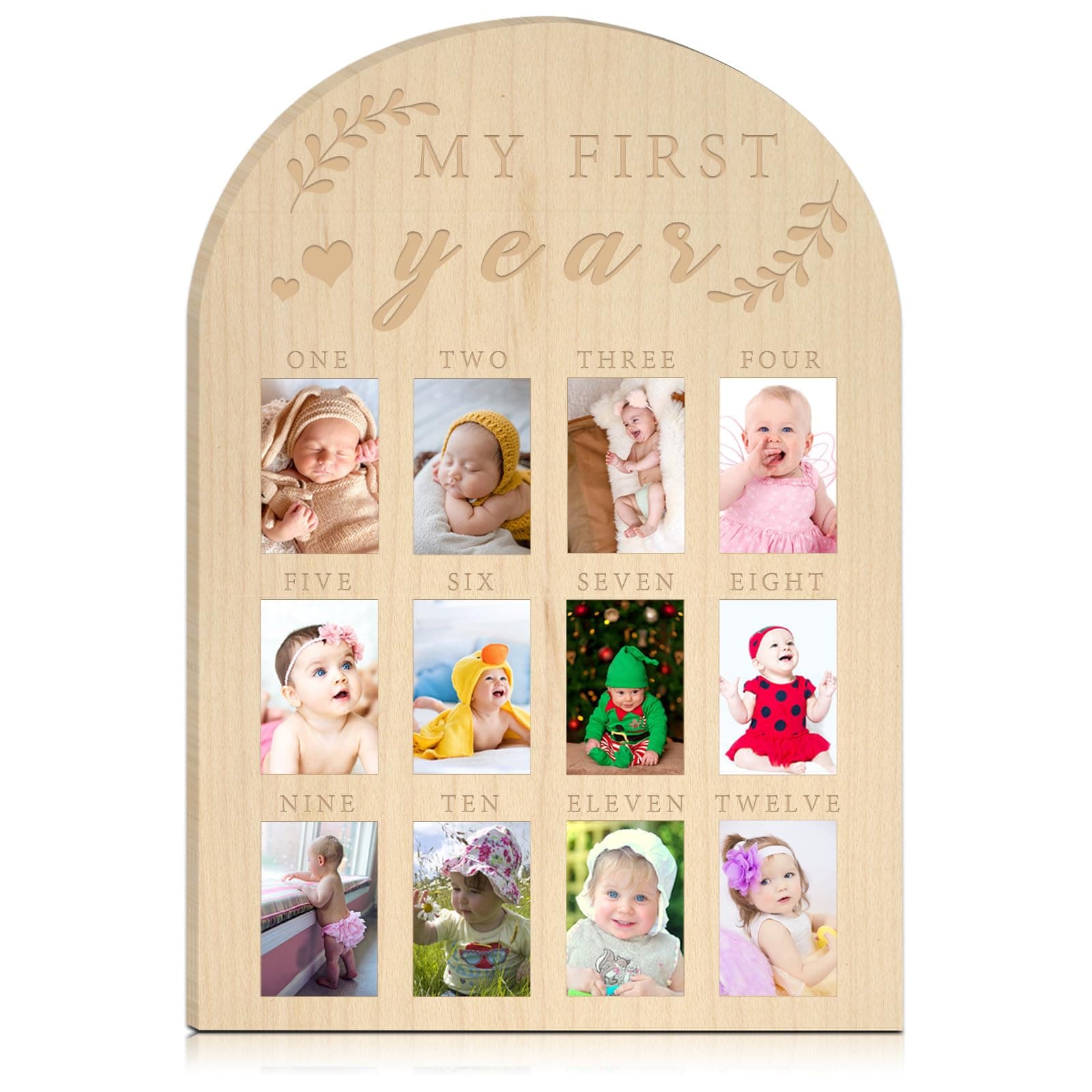 My First Year Photo Display Wood Milestone Board