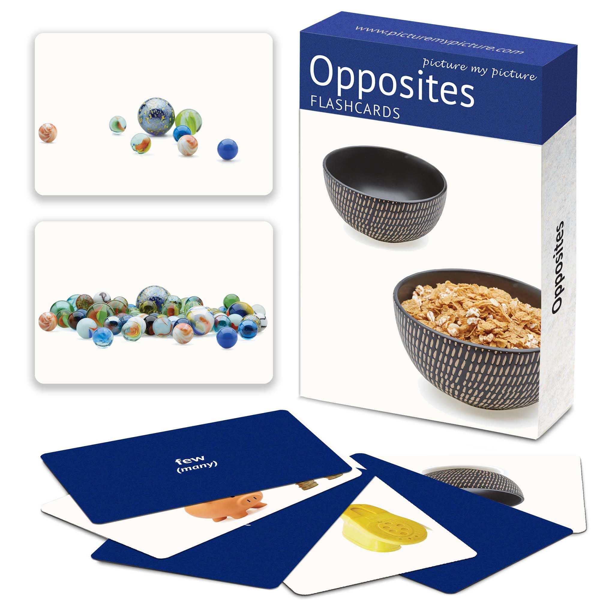 Picture My Picture Opposites Flash Cards | 40 Language Development Educational Photo Cards | Speech Therapy Materials, ESL Materials