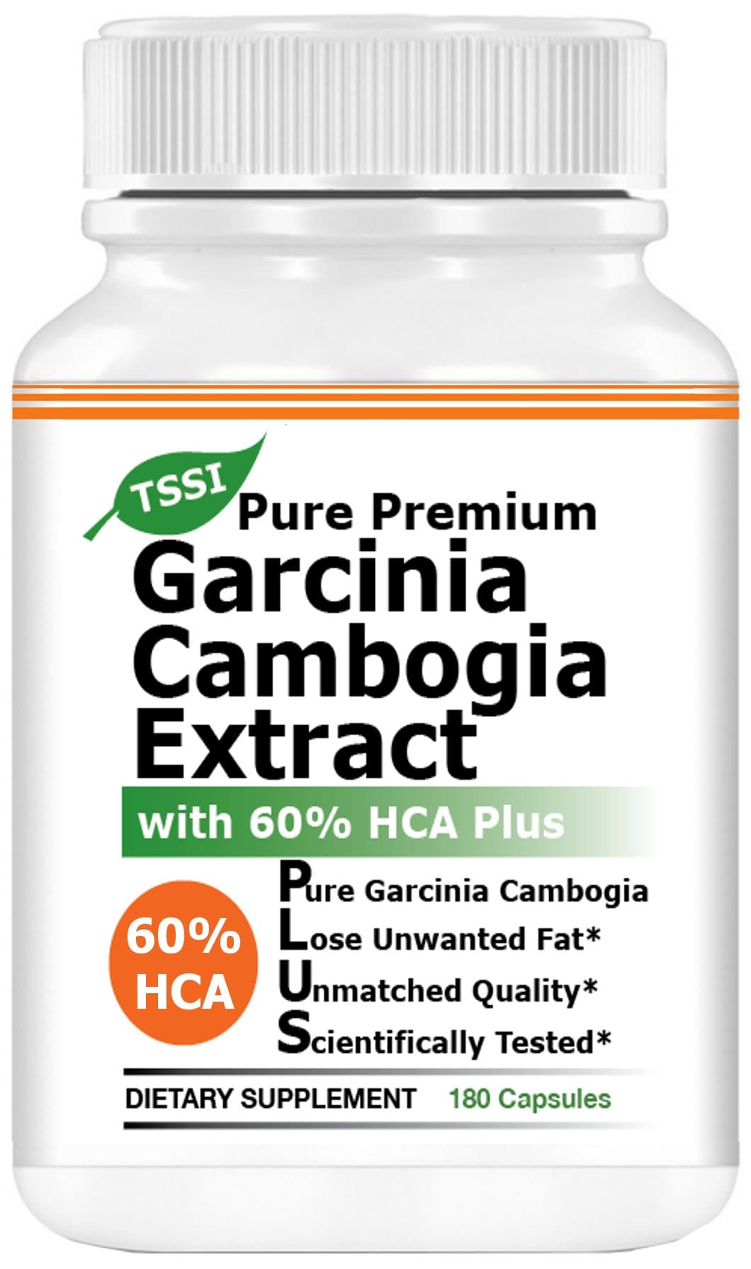 Garcinia Cambogia Extract Pure HCA 60 - 3000 mg Daily - 180 Capsules - Made in USA - 100% Money Back Guarantee - Natural Appetite Suppressant and Dietary Supplement - All Natural Organic Ingredients with No Fillers or Binders for Max Weight Loss Benefits
