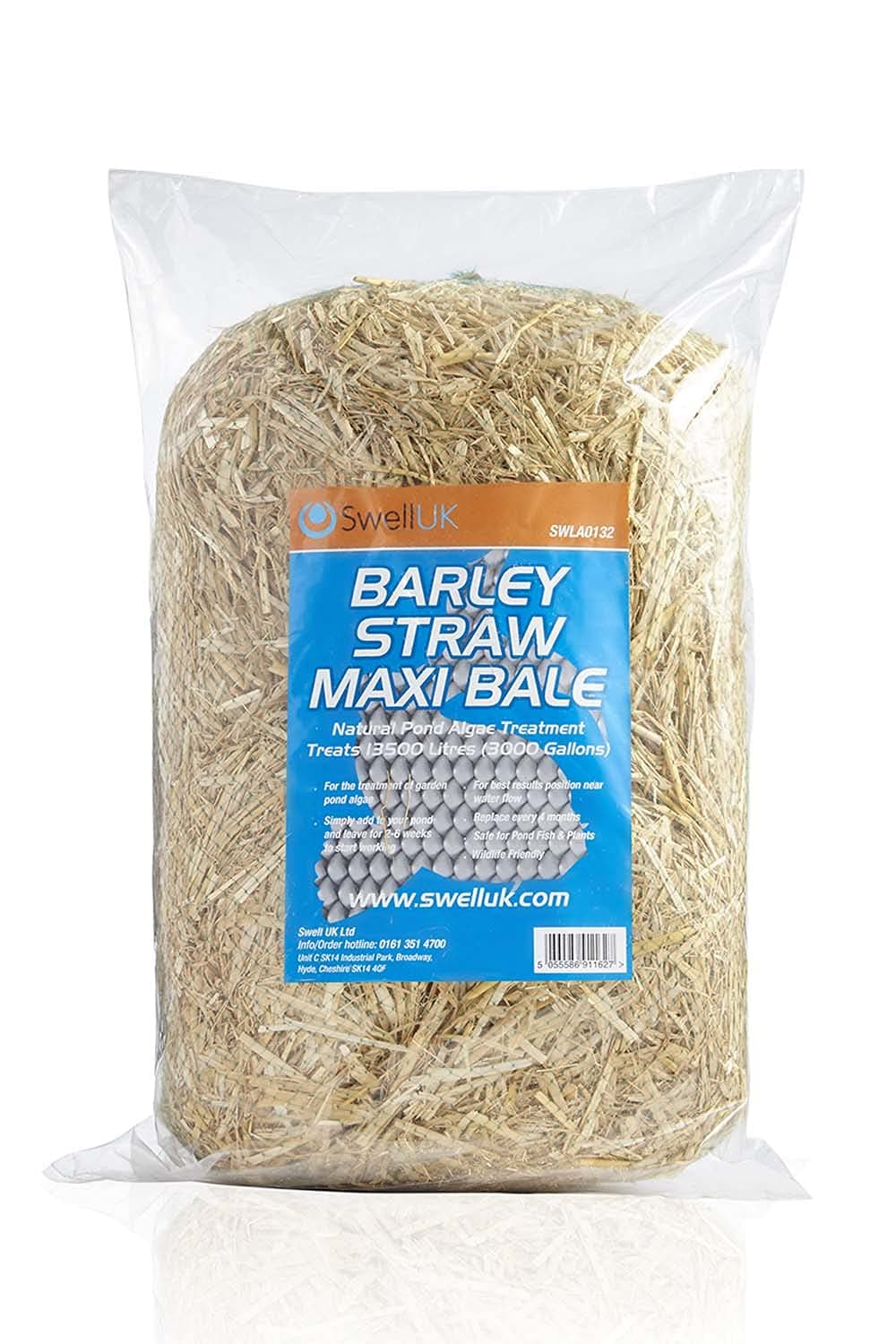 Swell UK Barley Straw Maxi Bale for Large & Small Ponds | Blanketweed Pond Treatment for Crystal Clear Water | Safe for Livestock | Natural & Environmentally Friendly Algae Control – Pack of 2