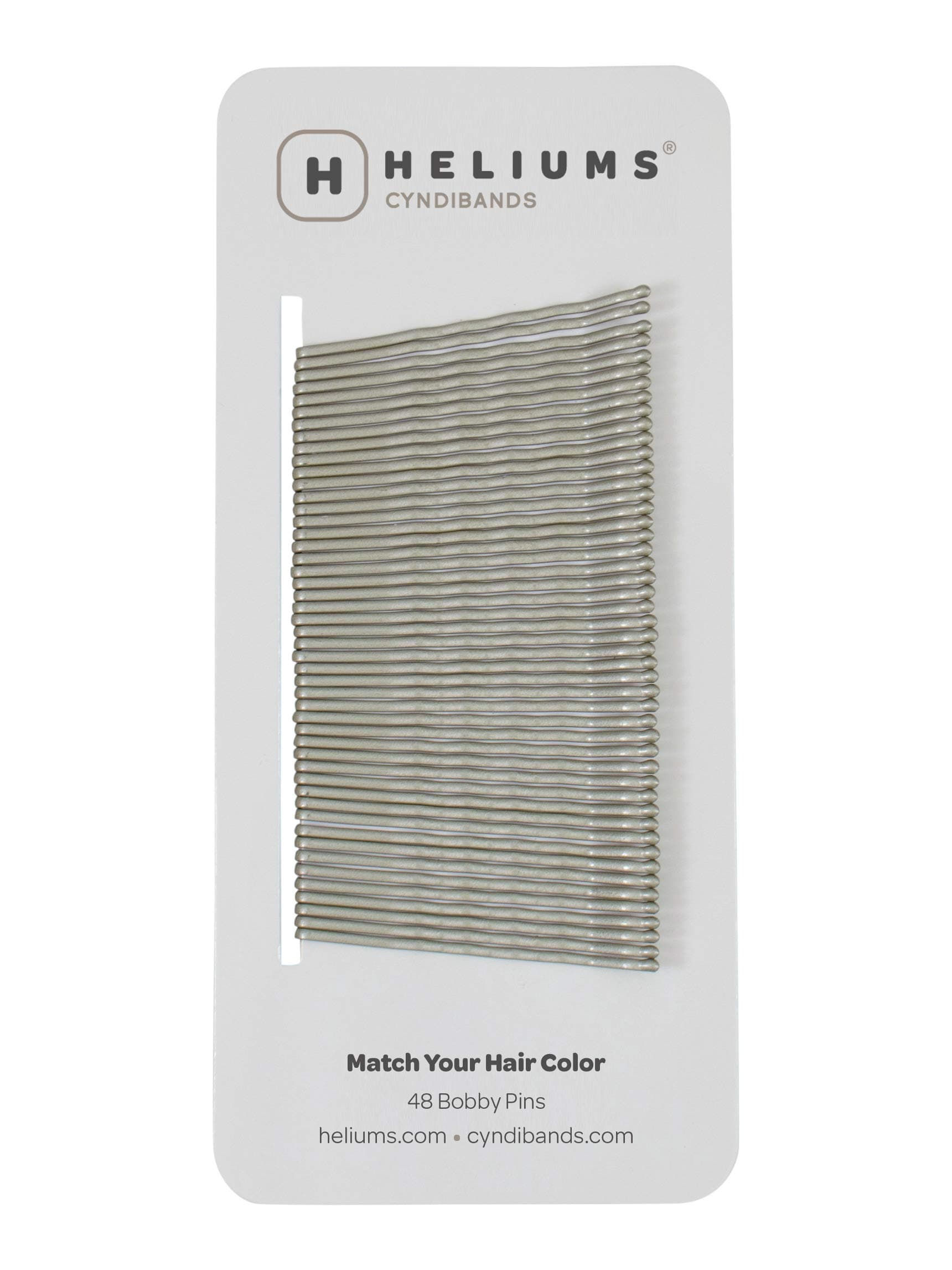 Bobby Pins - Metallic Matte Gray - 2 Inch Wavy Hair Pins, Color Matched for Grey and Silver Hair, 48 Count