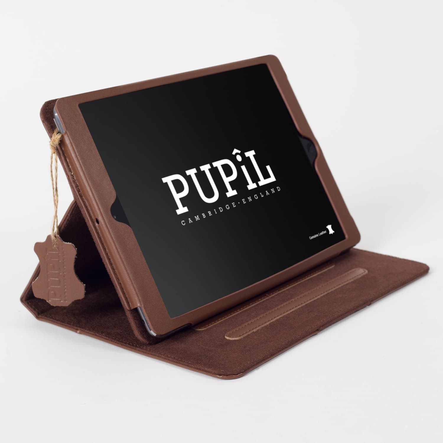 iPad 2, 3 & 4 Case Cover By PUPiL of Cambridge, England Handmade Genuine Leather - (Coco - Dark Brown)