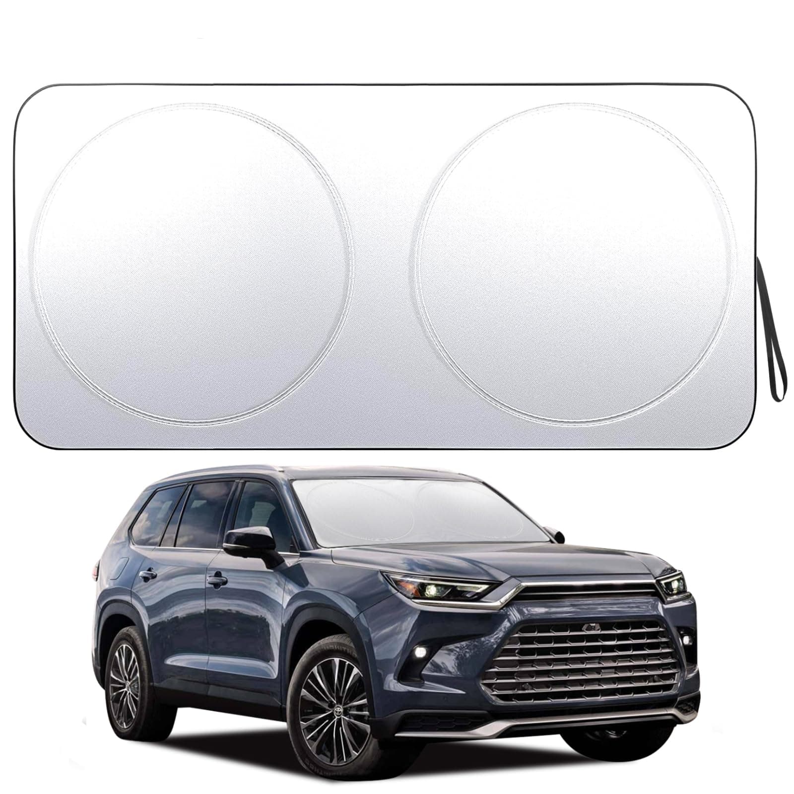 Windshield Sun Shade Car Window Shade UV Reflector Keeps Vehicle Cool Folding Sun Visor Heat and Sun Reflector (Large 63 x 33.9 inches