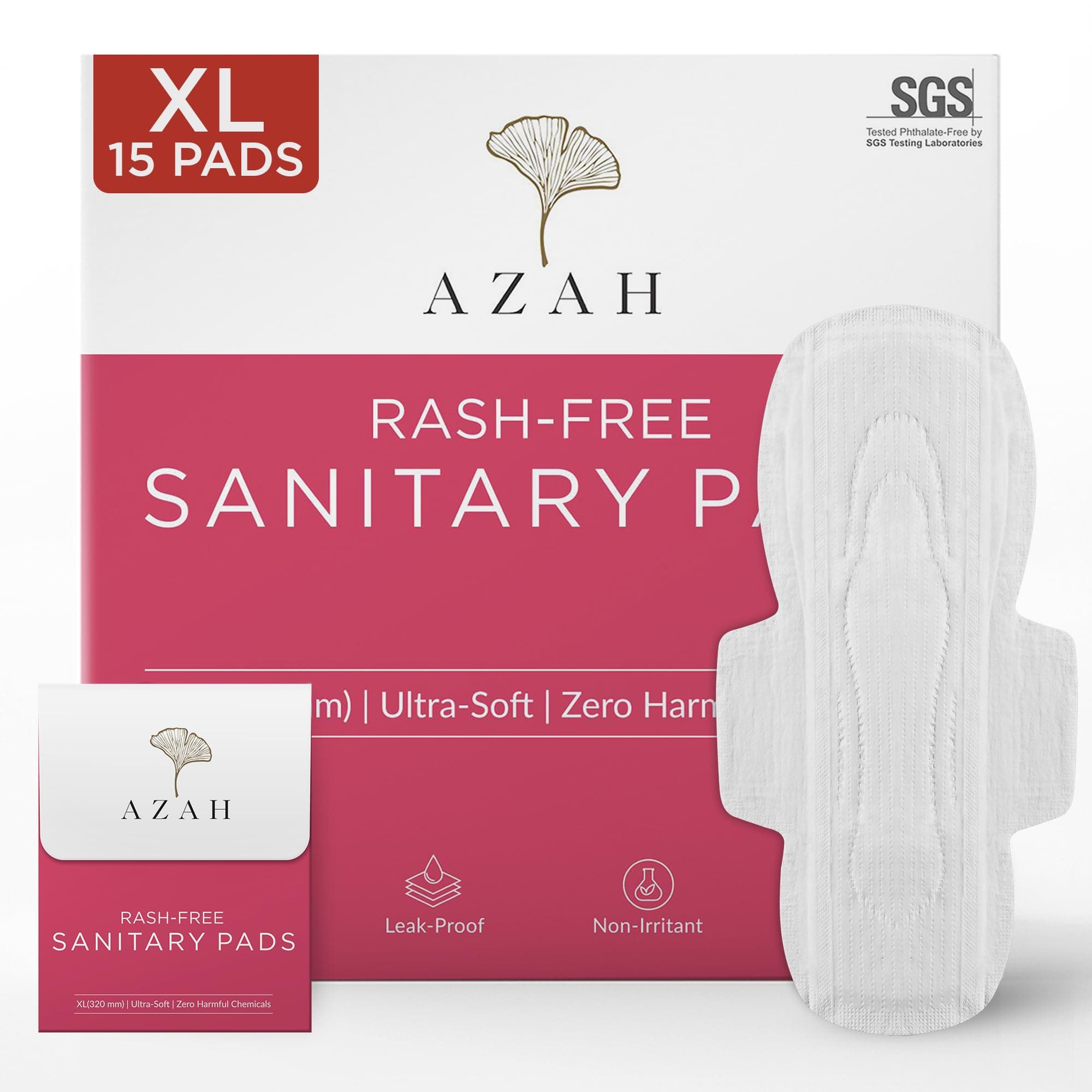 Sanitary Pads for Women XL [Pack of 15] 100% Rash-Free sanitary napkins | 3x More Absorption, Cottony Soft and Dry Top Cover for heavy Flow | Leak-Proof | With Disposable Bag