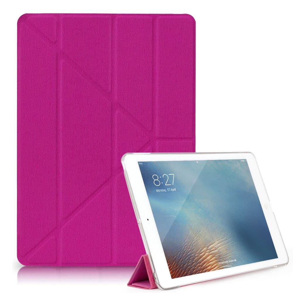 iPad Air 1 Origami Case - GOOOA Folio Smart Case with Hard Back Cover(with Auto Wake/Sleep),fit iPad iPad Air 1 / iPad 5,Pink