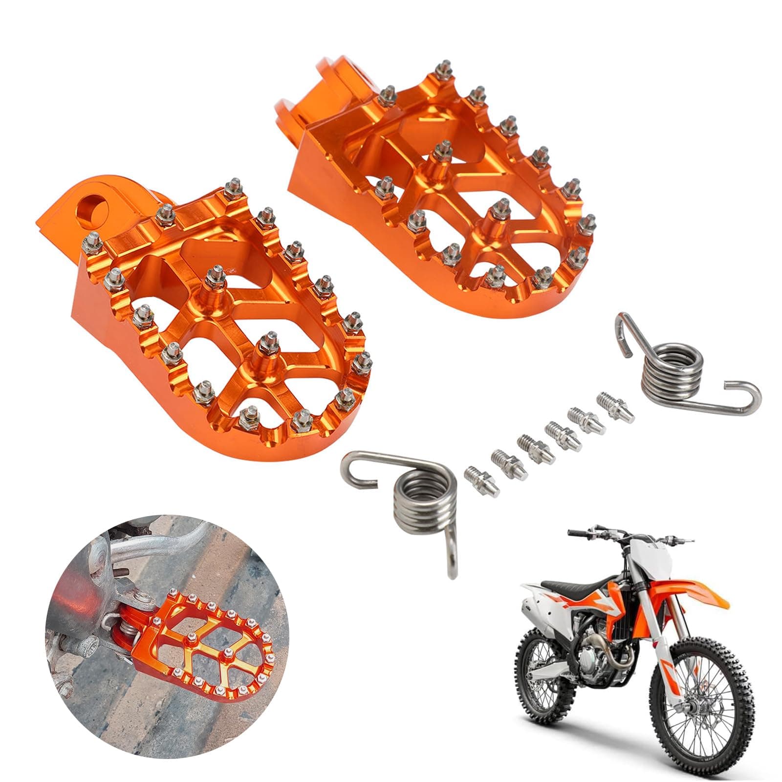 AnXin Foot Pegs Footpegs Footrests Foot Pedals Rests CNC MX For SX SXS XC EXC MXC XCW SMR FREERIDE SMC ADVENTURE ENDURO SUPERMOTO 65 85 125 150 200 250 300 350 380 400 450 500 525 530 540 560