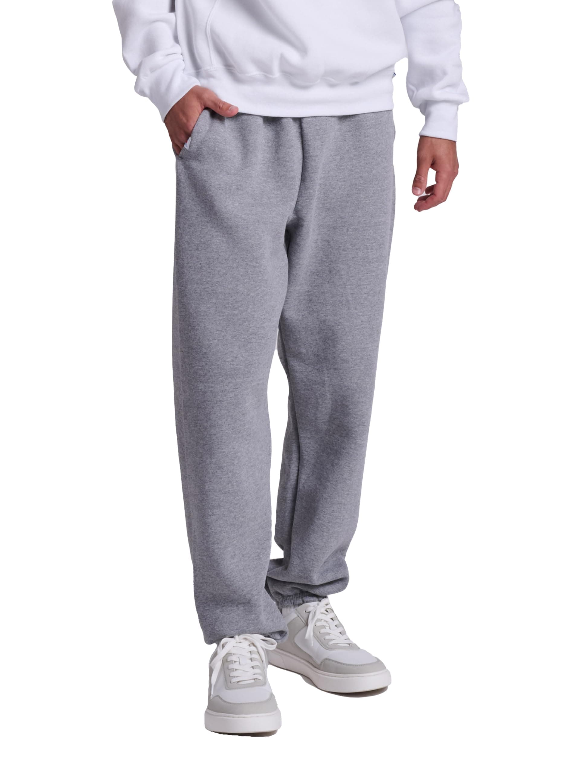 Russell Athletic Men's Dri Power Fleece Elastic Bottom Sweatpants, Relaxed Fit, Moisture Wicking, with or Without Pockets