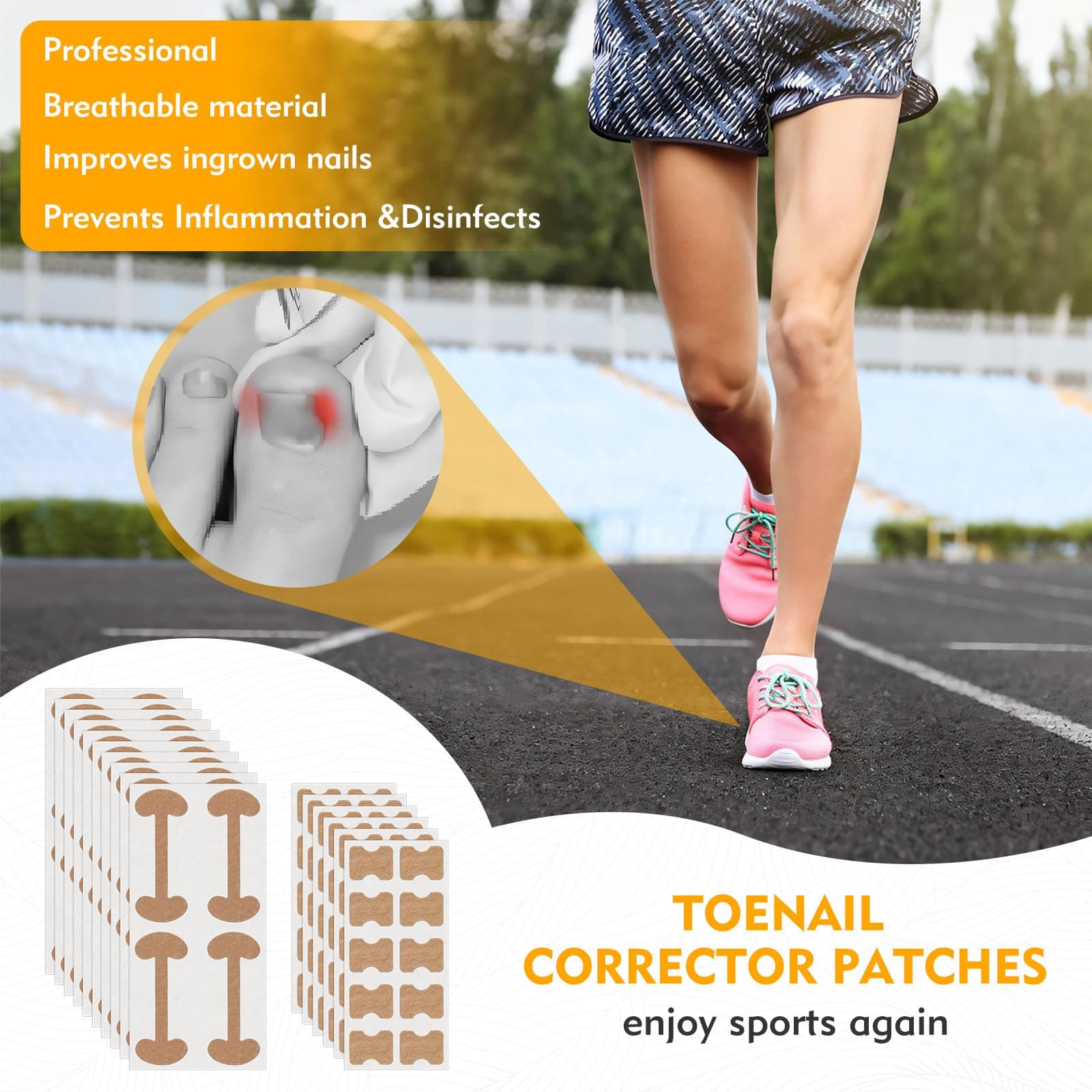 Ingrown Toenail Treatment Patch, Professional Ingrown Toenail Corrector Tools for Toenail Care Protect Toe Nail