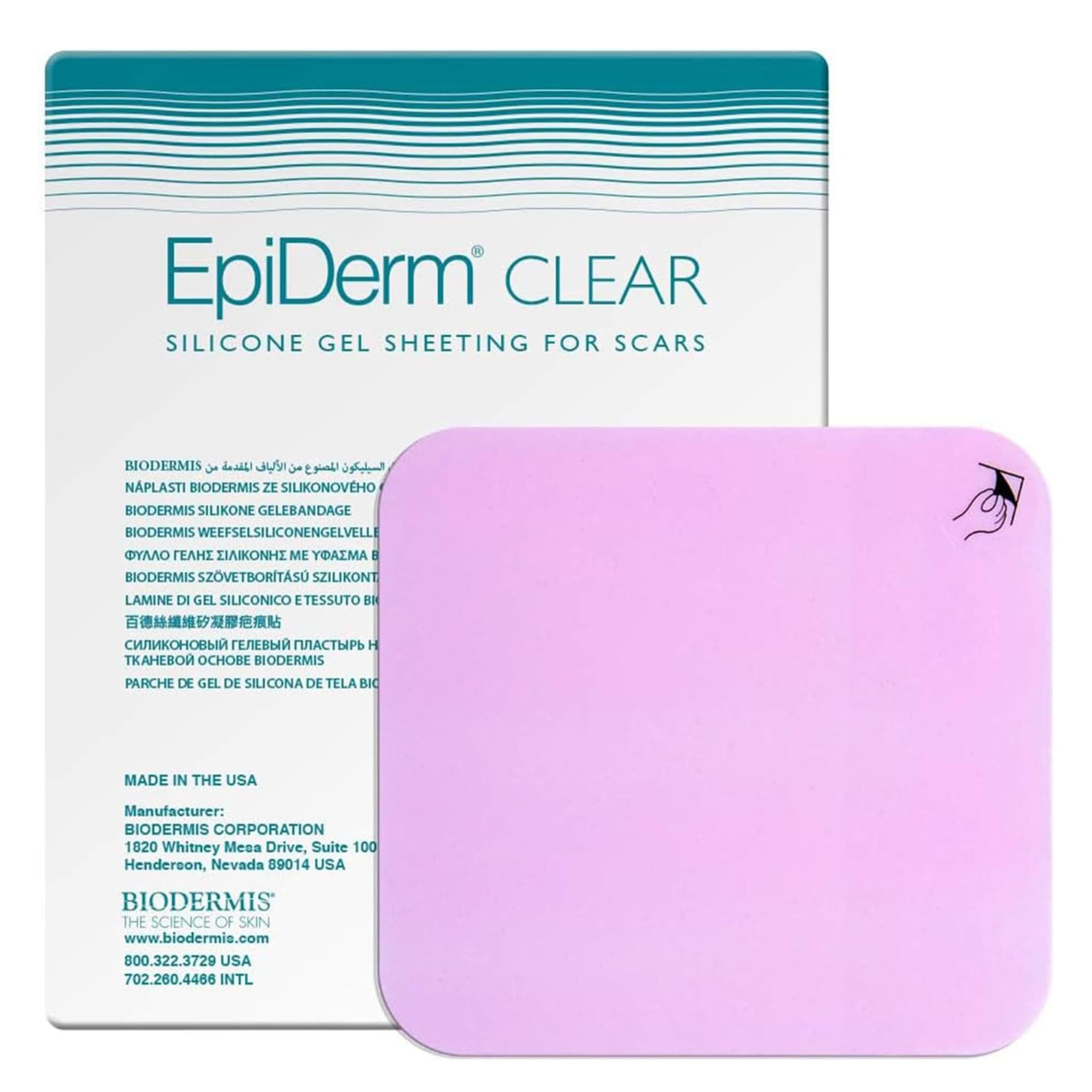 Epi-Derm Standard Silicone Scar Sheets – Soft, Reusable, Premium Silicone Gel Sheets for Tummy Tuck, C-Section, Hysterectomy & Surgical Scars – Flexible Fit & Easy to Clean - 4.7" x 5.7", Clear
