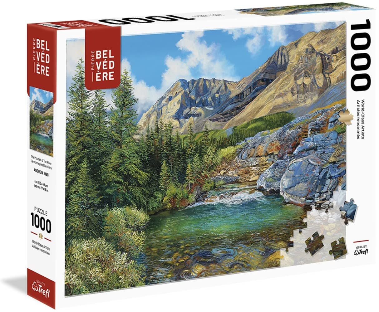 • 1000-Piece Puzzle • A. Kiss: The Mountain & The River • 68 x 48 cm • World-Class Artists Collection • Jigsaw Family Puzzle Table Game • 650277