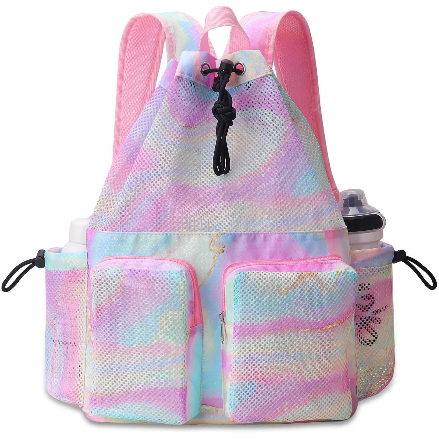 Mesh Swim Bags for Swimmers - Drawstring Backpack for Women Men Swim Team Gear Swimming Beach Gym Bag Sports Pool