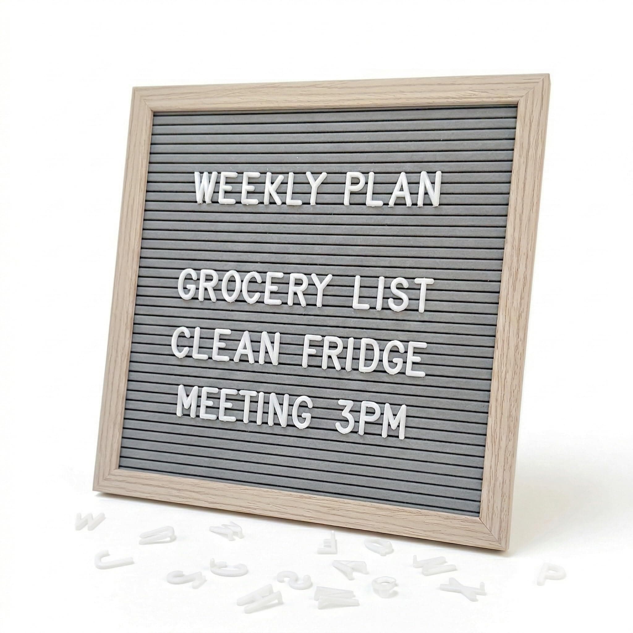 C CRYSTAL LEMON Letter Board By Crystal Lemon,Felt Letter Board,10X10 Inches,Changeable Wooden Message Board Sign,Wood Frame,Wall Mount,Free Standing(Gray)