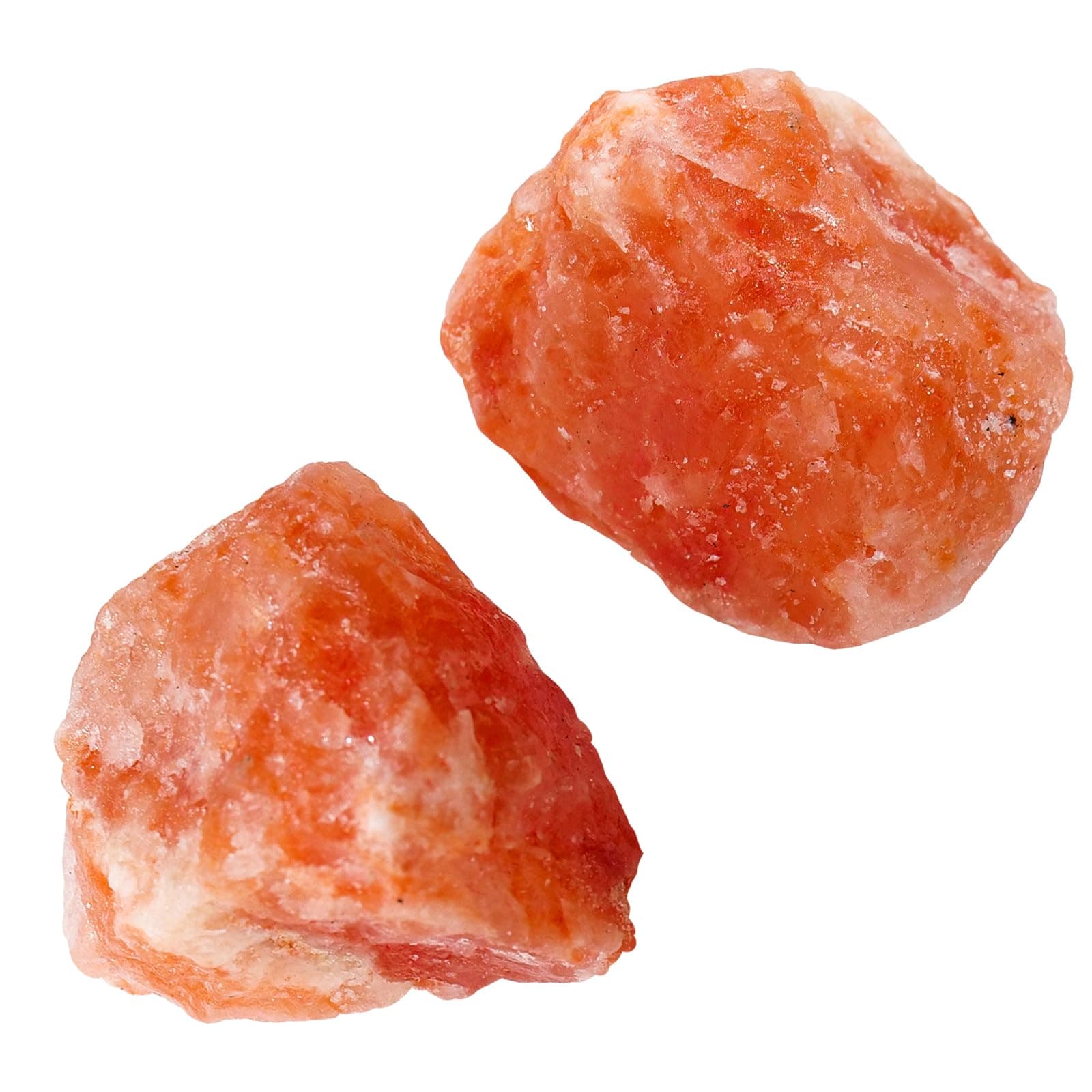 Apengshi Orange Salt Raw Crystals 2PCS Natural Rough Rocks Healing Crystal and Stones DIY Raw Stones Meditation Fountain Garden Home Decor