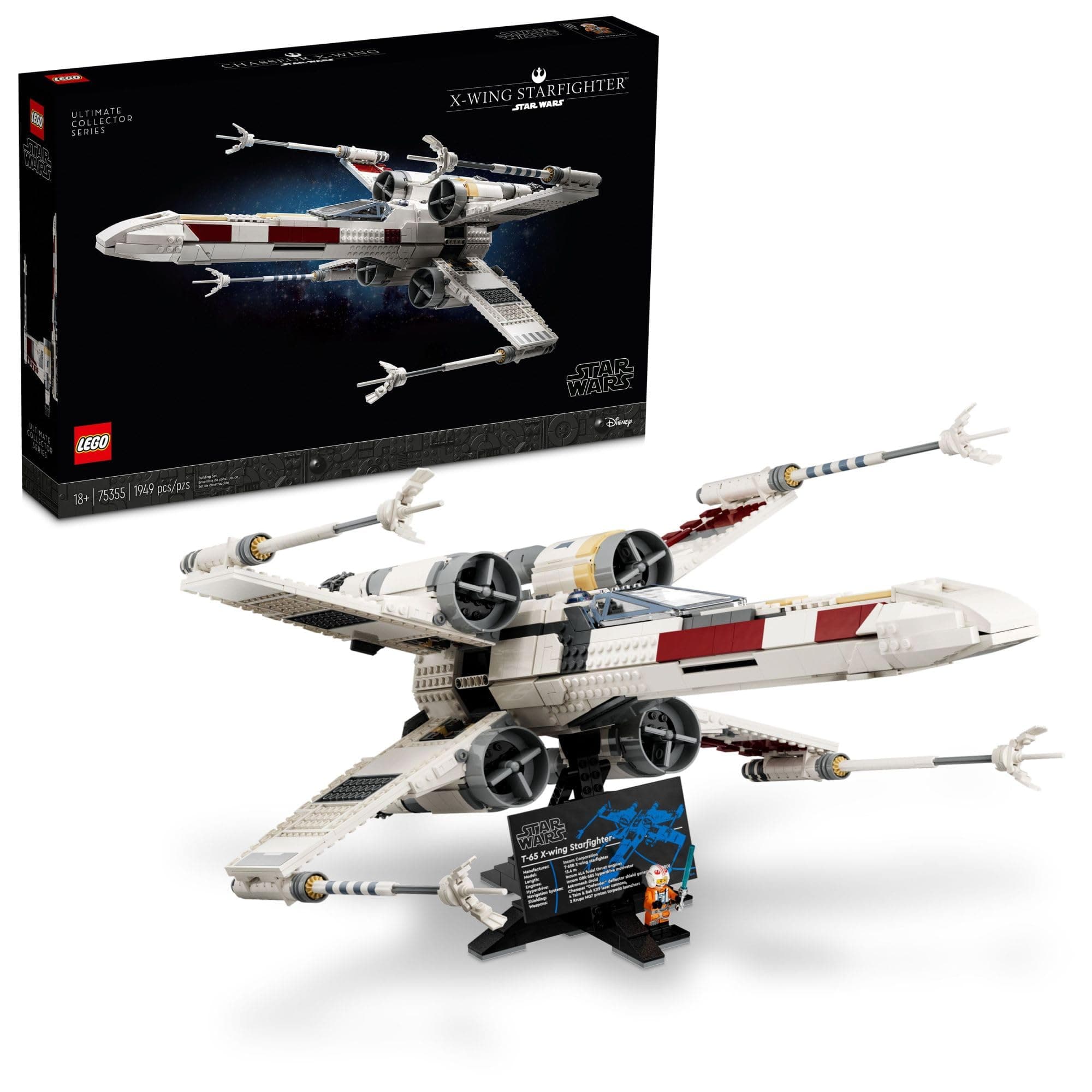 LEGO Star Wars Ultimate Collector Series X-Wing Starfighter 75355 Building Set for Adults, Star Wars Collectible for Build and Display with Luke Skywalker Minifigure, Fun Gift Idea for Star Wars Fans, 6427694