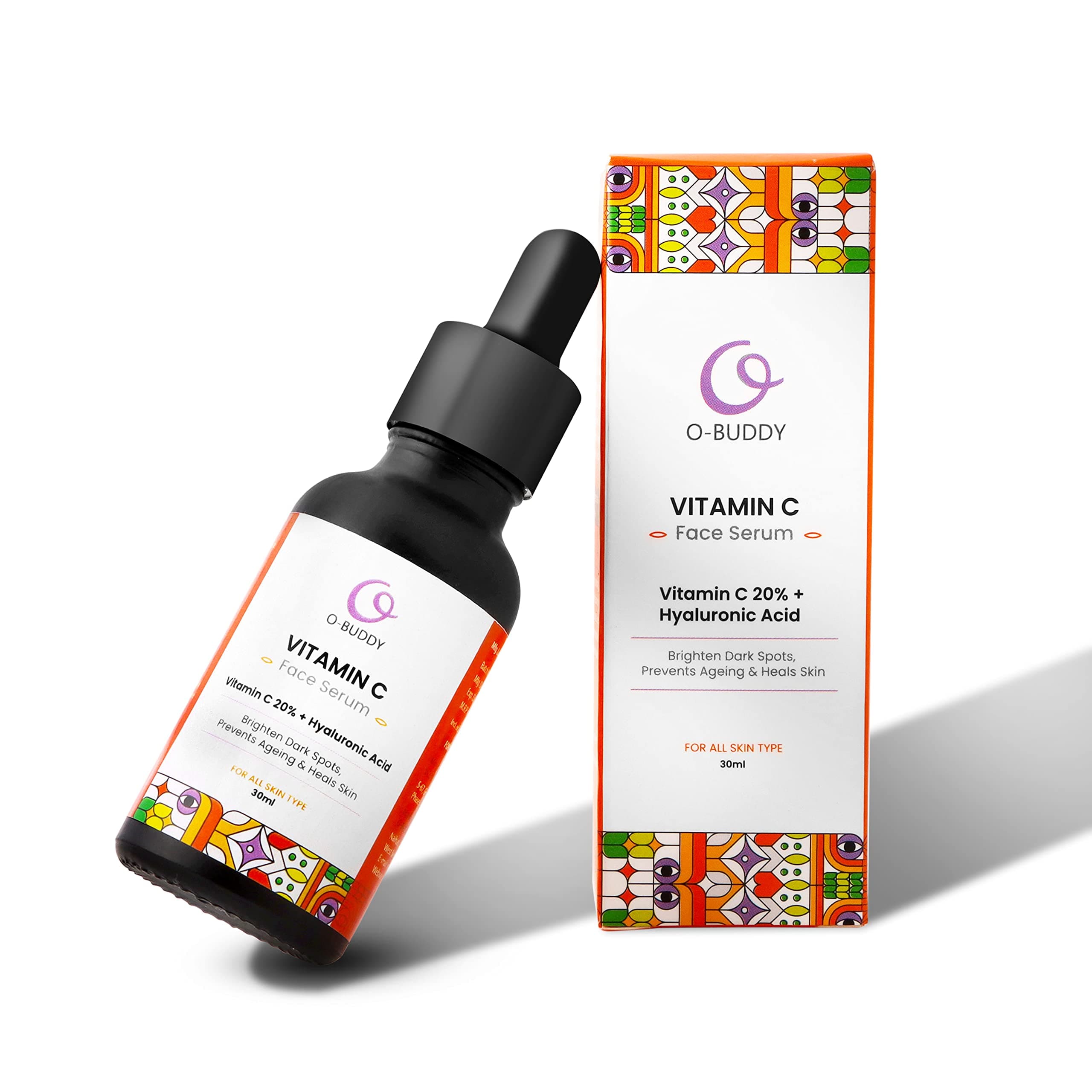 O-BUDDY Vitamin C Serum for Glowing Skin, 20% Vitamin C + Hyaluronic Acid, Helps Brighten Skin, Face Serum with Antioxidant Properties | 30 ml