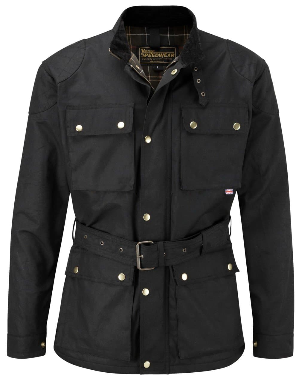 Speedwear Classic Black Waxed Cotton Motorcycle Jacket