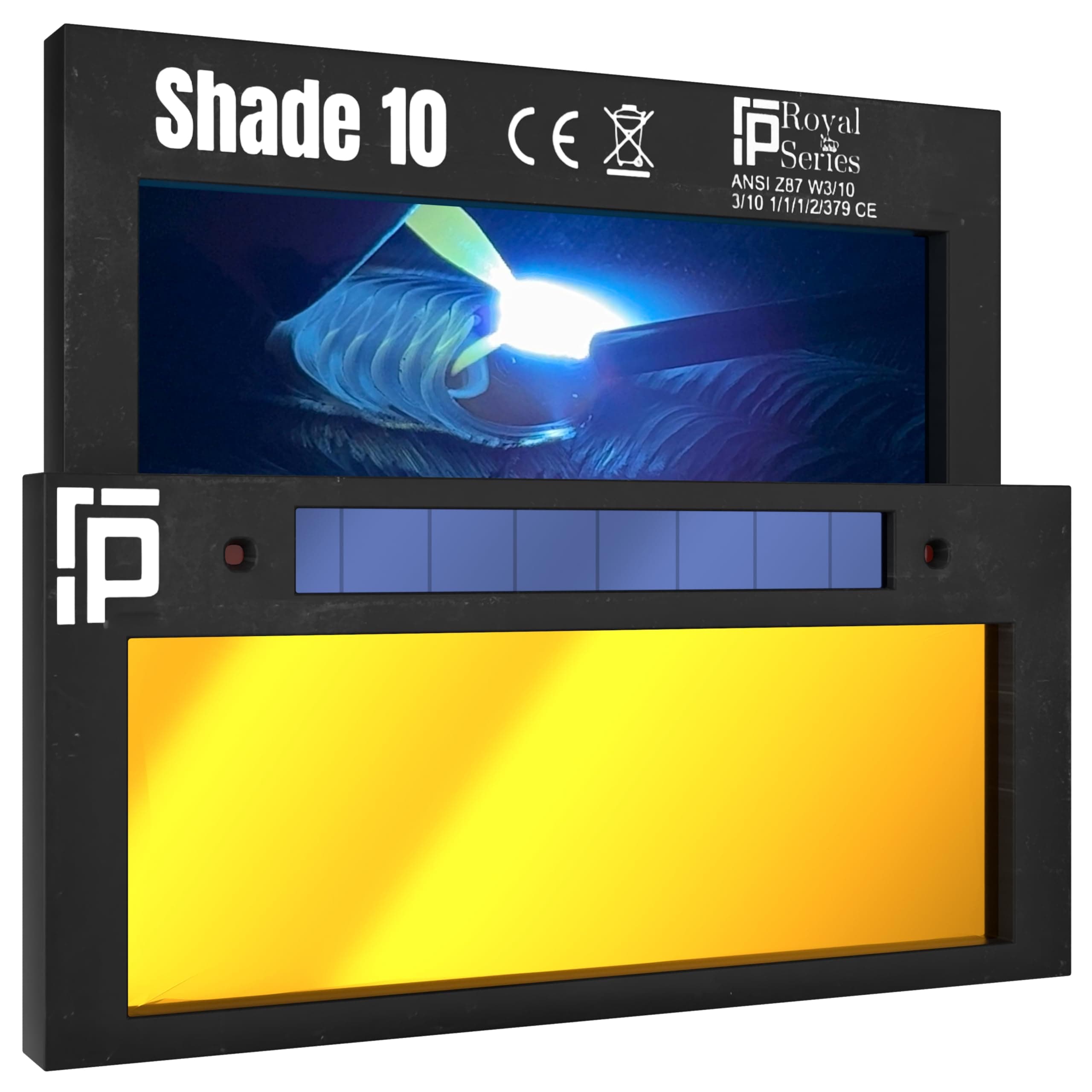 The King | Gold Shade 10 Auto Darkening Welding Lens | Cool Blue Welding Lens 2x4 1/4 | Shade 10 Welding Lens Auto Darkening | Perfect for a Sugar Scoop Welding Hood or Pancake | Ridge Products
