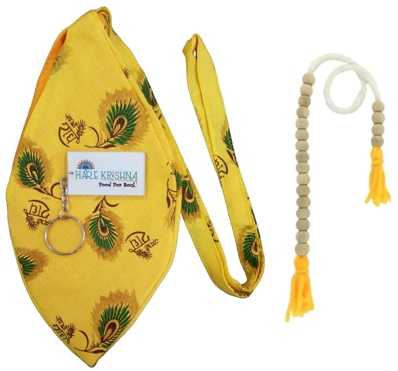 Hare Krishna Food For Soul Radhe Name Bead Bag-Gomukhi Bag-Jaap Mala Bag-Japa...