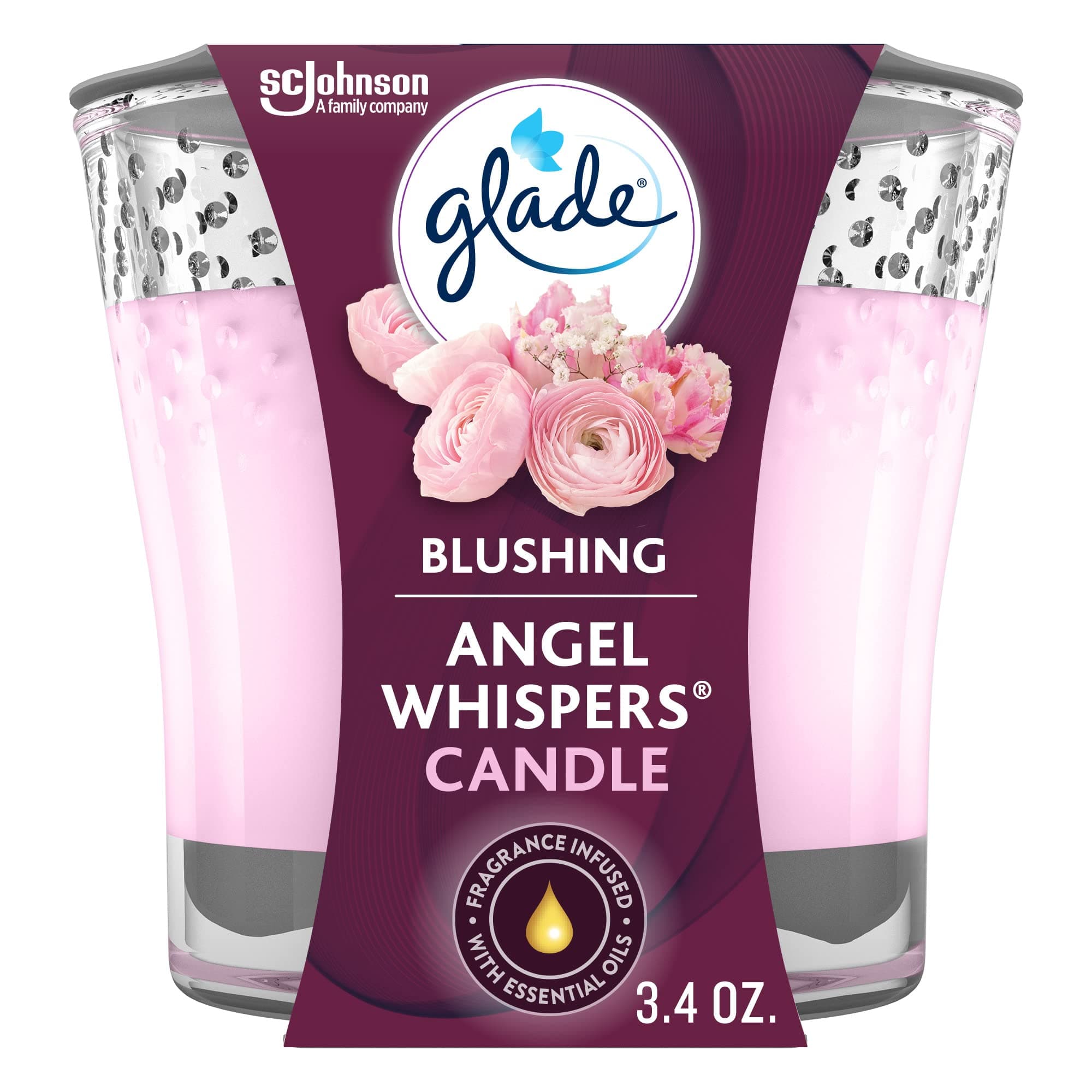 Glade Candle Jar, Air Freshener, Angel Whispers, 3.4 Oz