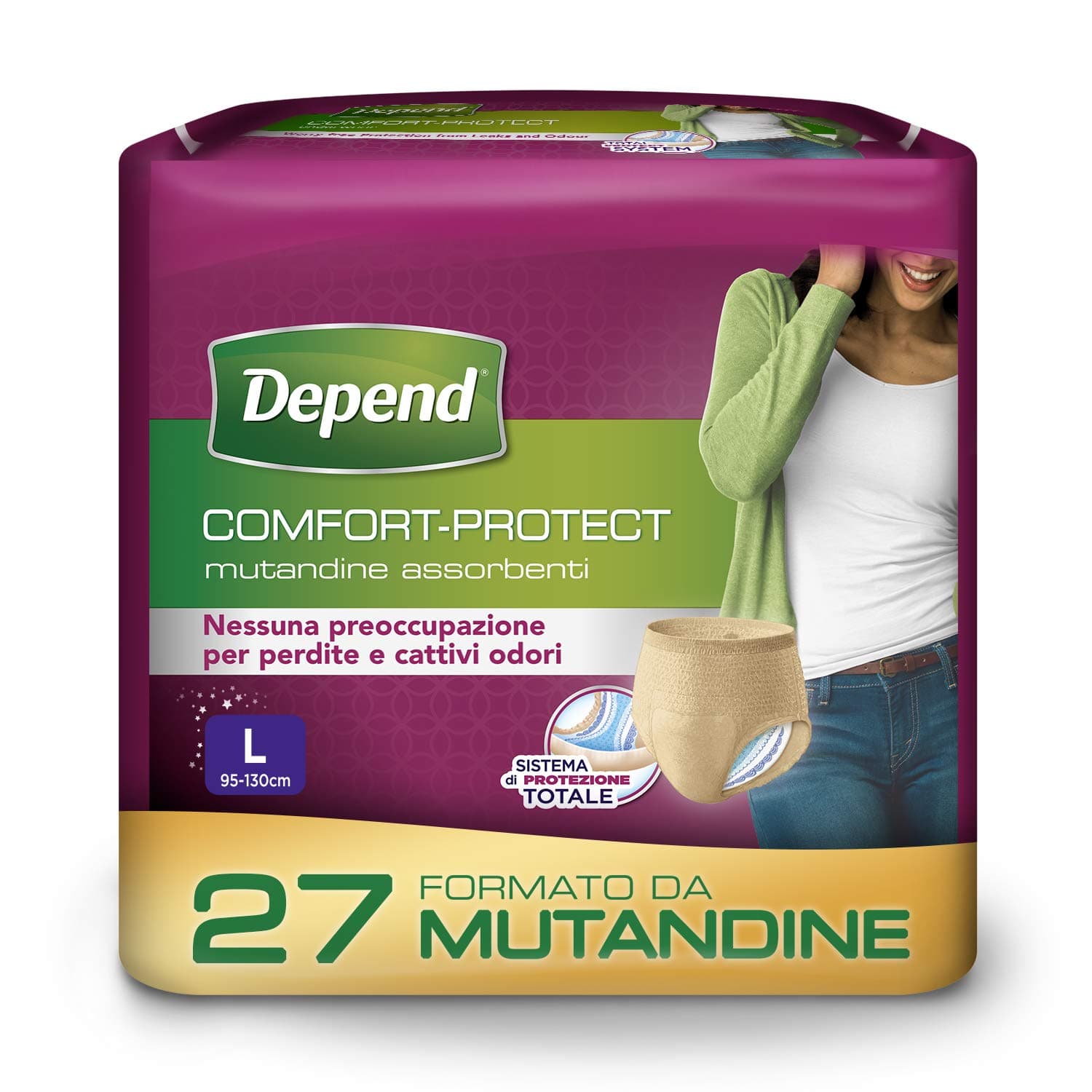 Depend Comfort Protect Incontinence Pants for Women, Large - 9 Count (Pack of 3)
