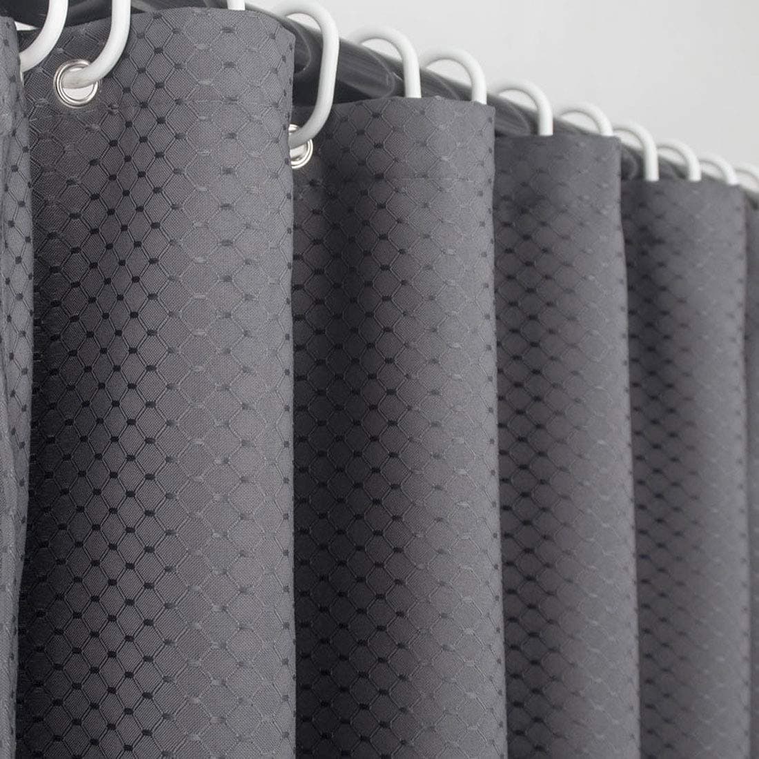 Ebecede Heavy-Weight Fabric Shower Curtains for Bathroom 78 x 84, Extra Long Shower Curtain for Hotel and Home Decor, Dark Gray