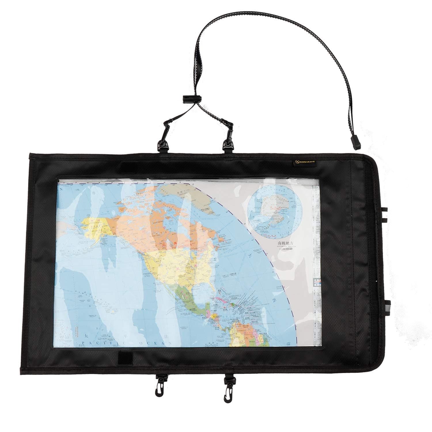 Map Case, Waterproof Military Hiking Map Pouch Holder with Clear Window & Lanyard