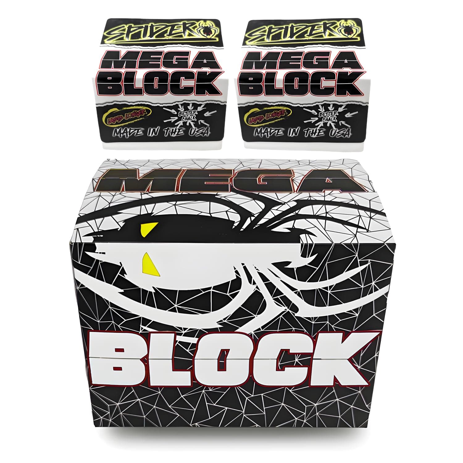 Spider Chalk Weightlifting Block Gym Chalk - Lab Grade - for Powerlifting, Lasts 2x Longer. Made in the USA, ASMR