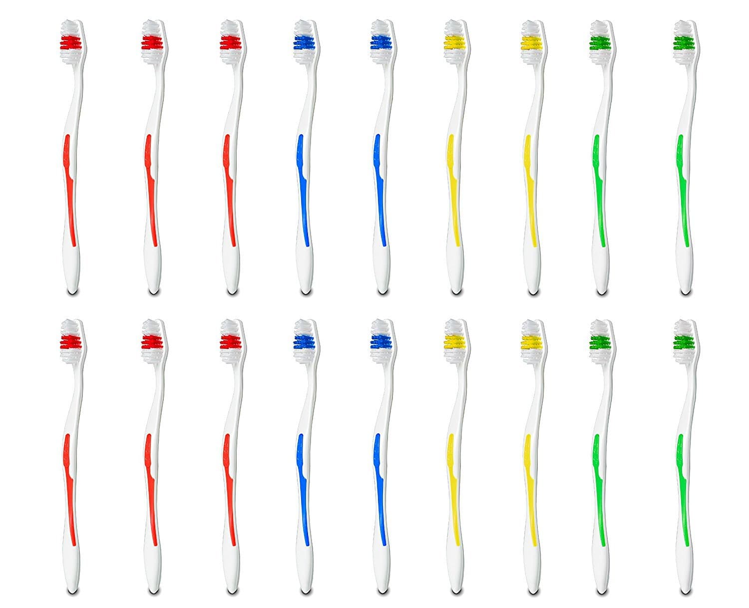 40 Individually Wrapped Manual Medium Toothbrushes Multi-Color Wholesale Lot 7’ Standard Size