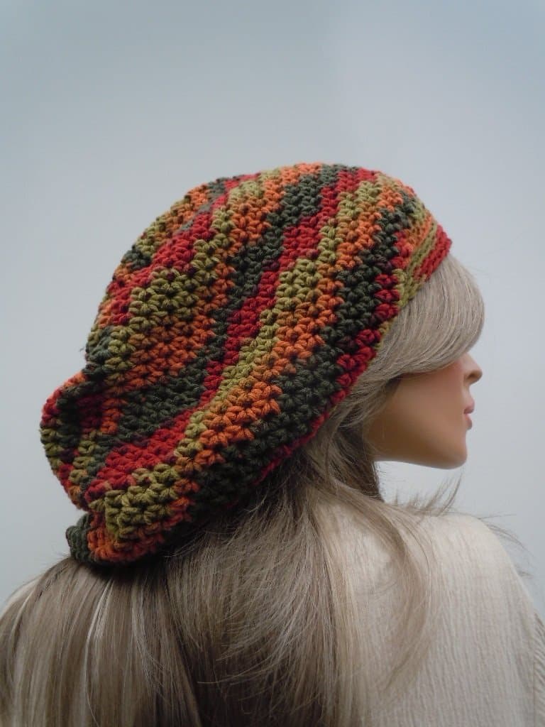 Autumn Colors Tam, Fall Colors Tam, Dreadlock Tam, Rasta Tam Cap, Hippie Hat, Bag Hat, Bright Color Cap, Jamaica, Reggae, Rasta Hat