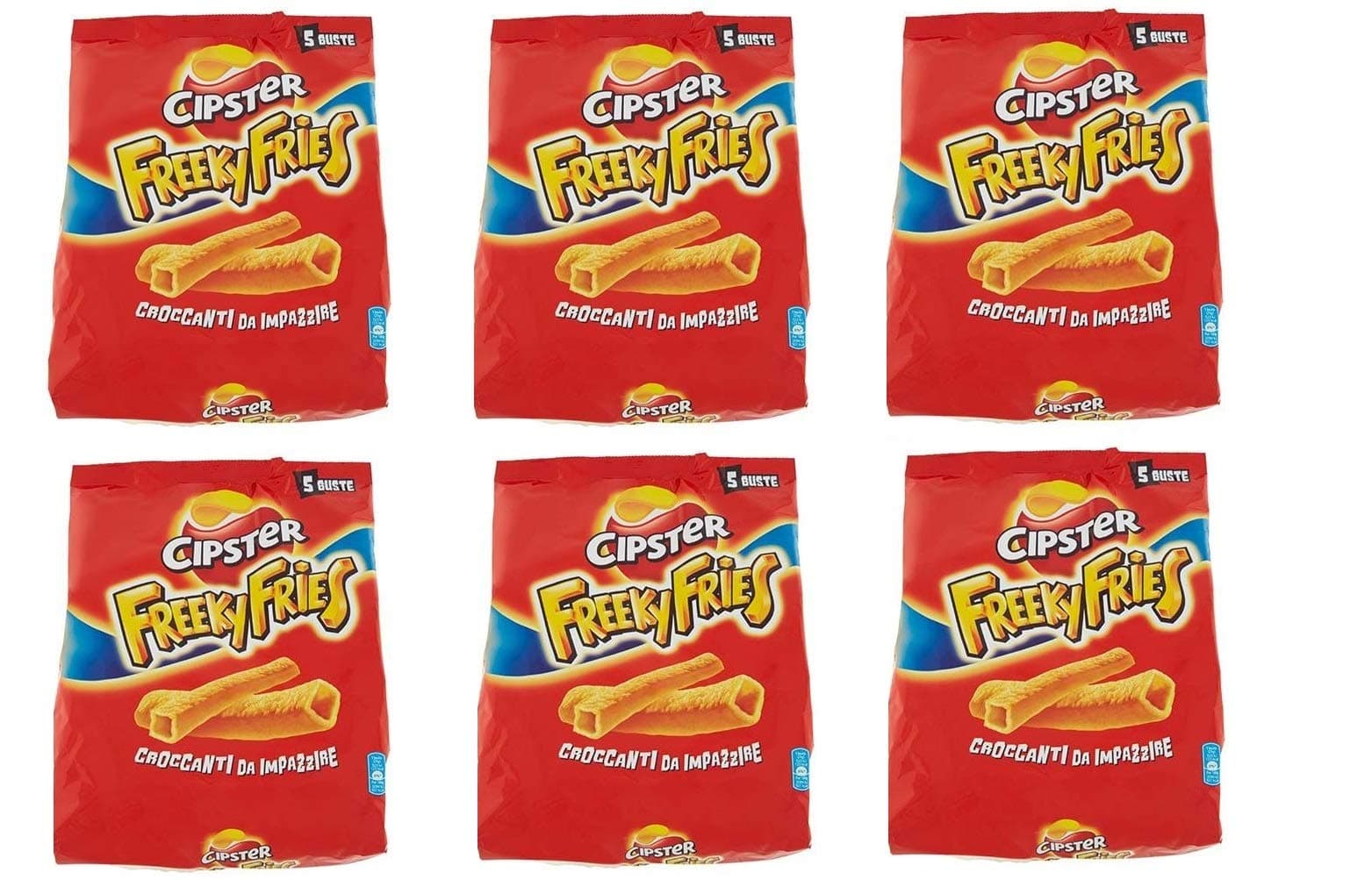 Saiwa 30x Cipster Freeky Fries Crisps Potato Chips (6x5 Portions) 25g Ready Salted!