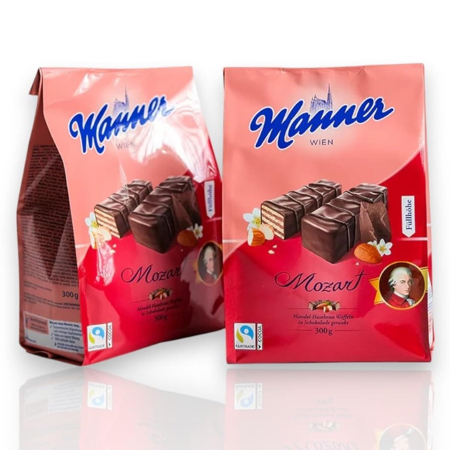 Original Manner Mozart Mignon Wafer - Delicious Austrian Wafer Wafers with Almond- Dark Chocolate Wafers Ideal for Snacking, Sharing, & Gifting - 3 Pack