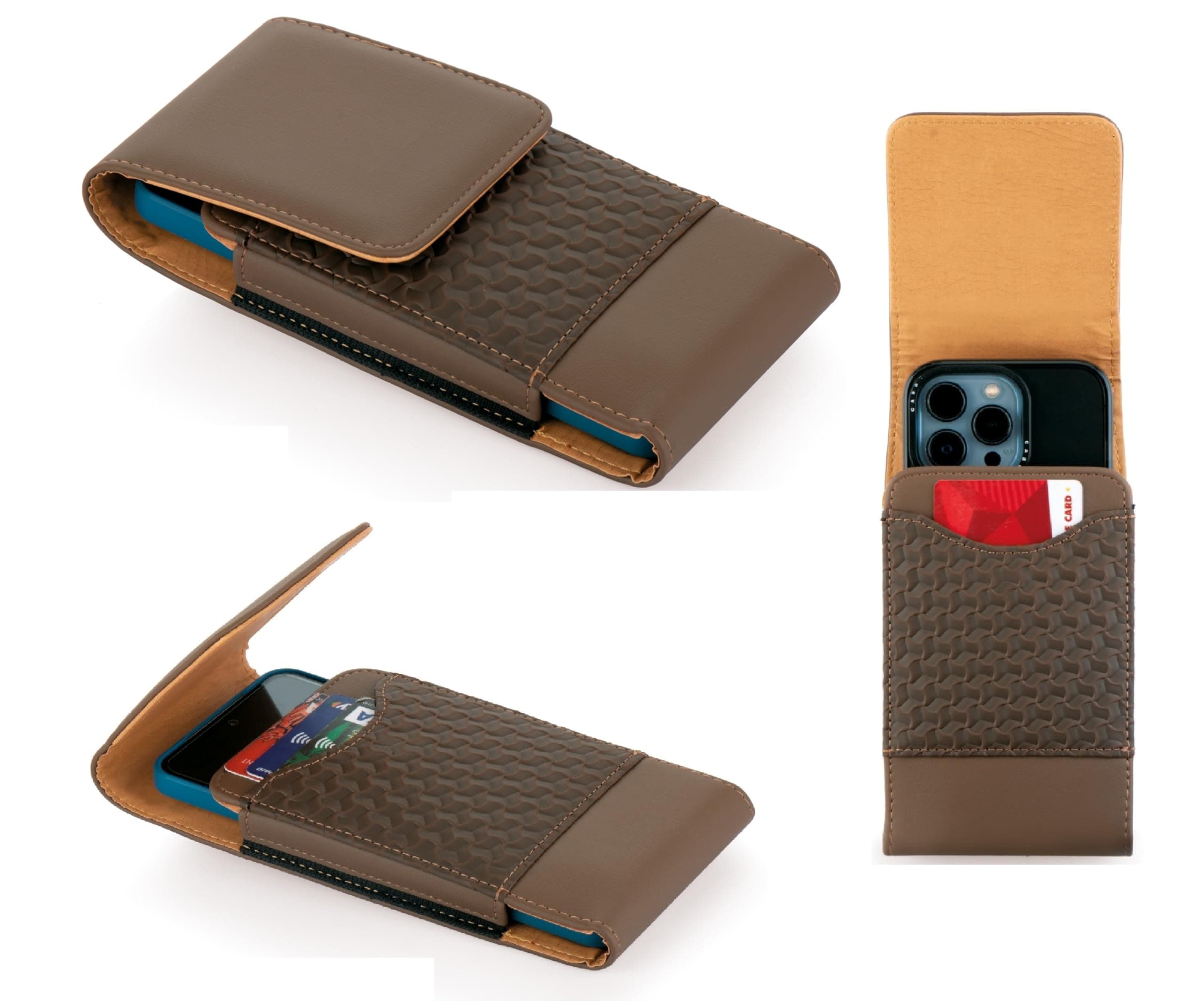 HITFIT Leather Protective Phone Pouch Case with Card Slot Compatible with LG Q31 / LG K31 / LG W10 Alpha/LG K30 2019 / LG K20 2019 / LG Candy/LG K11 Plus (Brown)